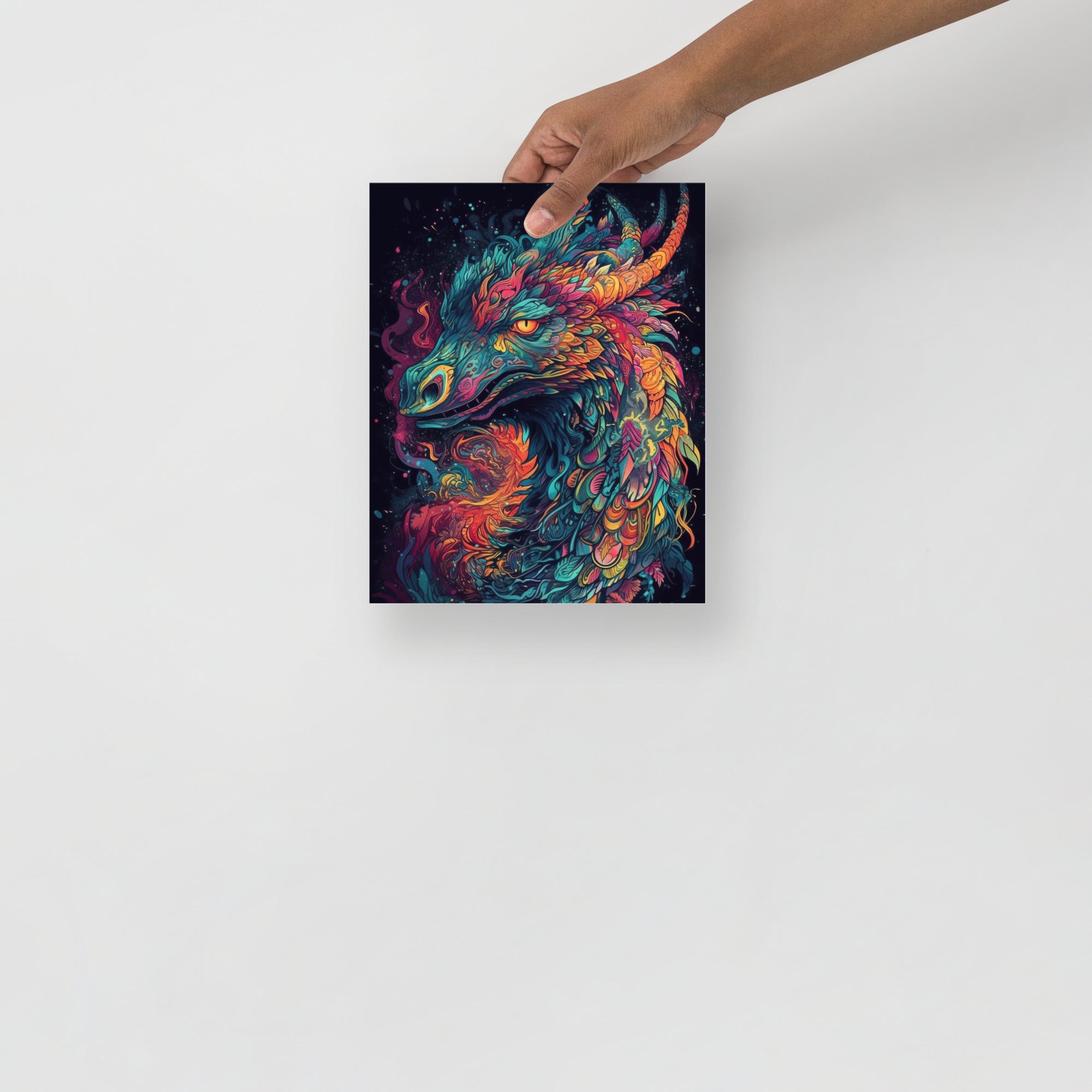 Colorful Psychedelic Mystical Creature Art Poster by Visual Verse - Image 9