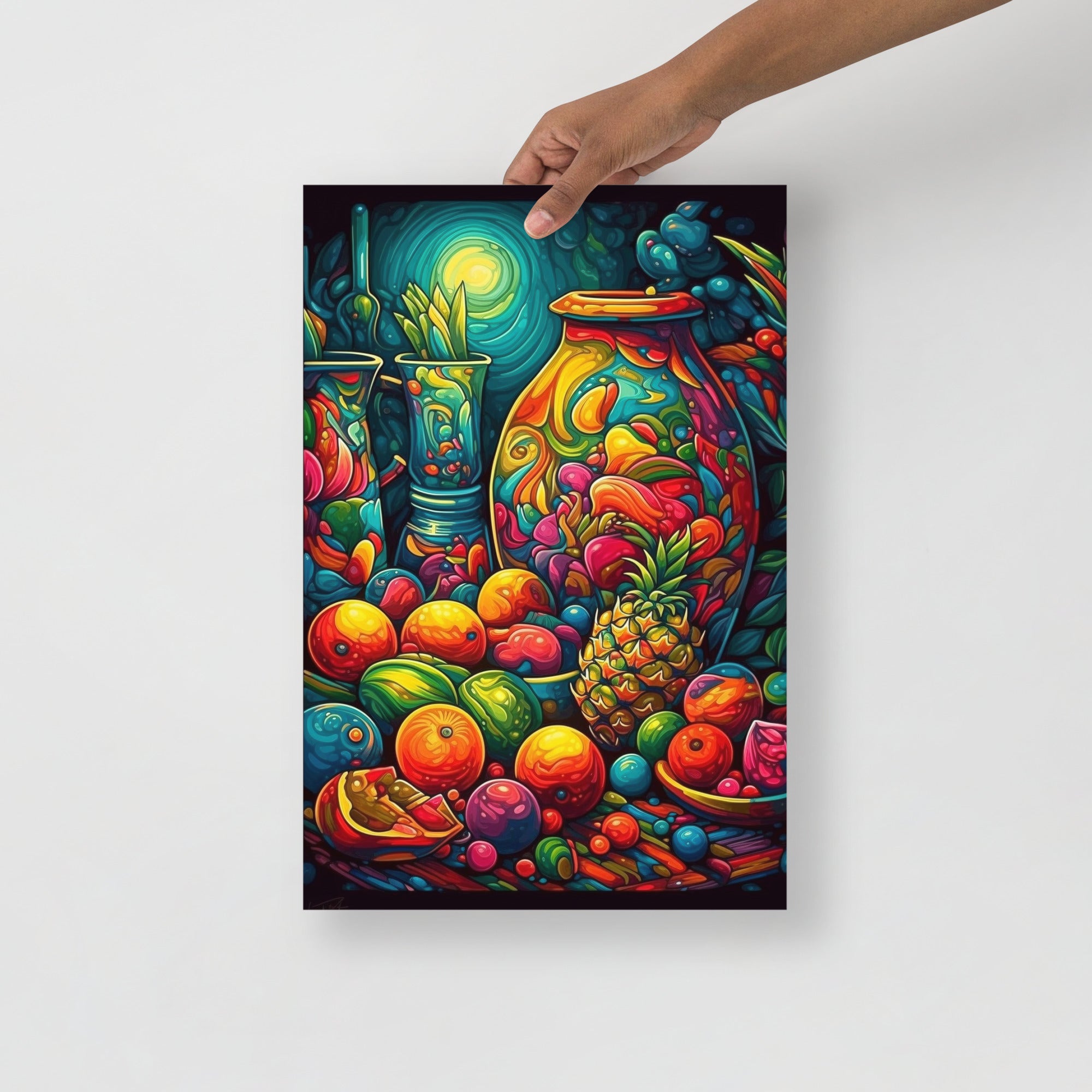 Colorful Trippy Fruitopia Art Poster by Visual Verse - Image 4