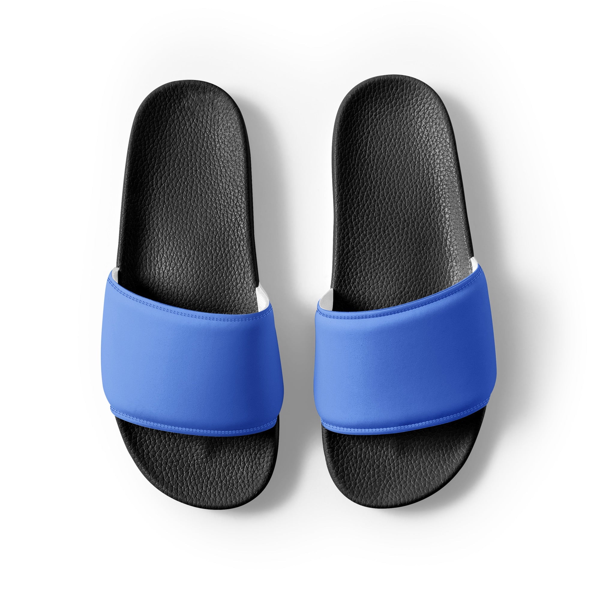 Cornflower Color Men's Slides by Visual Verse - Image 2