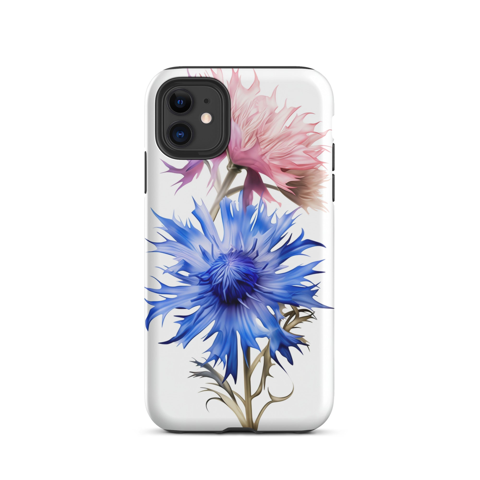 Cornflower Pink & Blue Flower iPhone Case by Visual Verse - Image 2