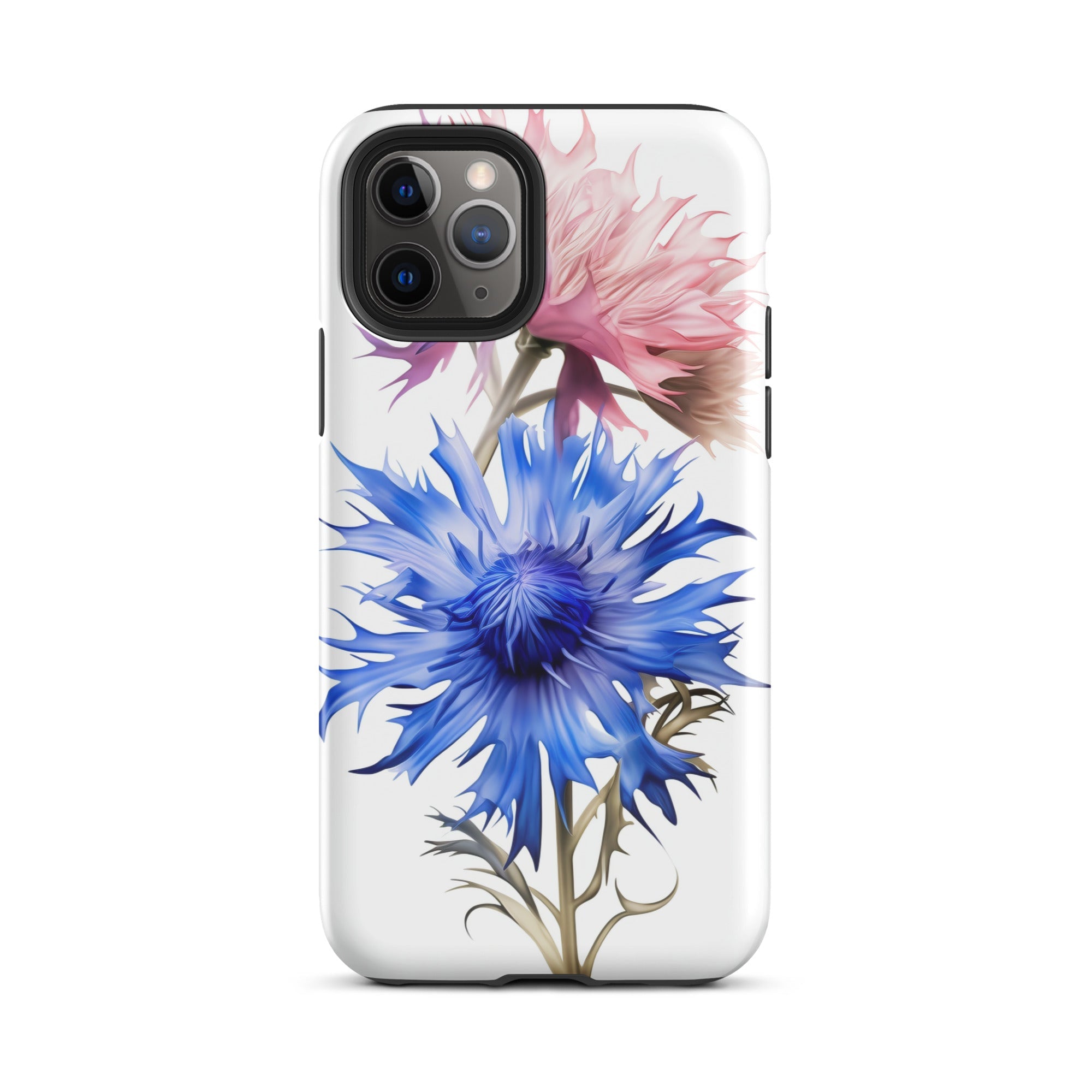 Cornflower Pink & Blue Flower iPhone Case by Visual Verse - Image 3