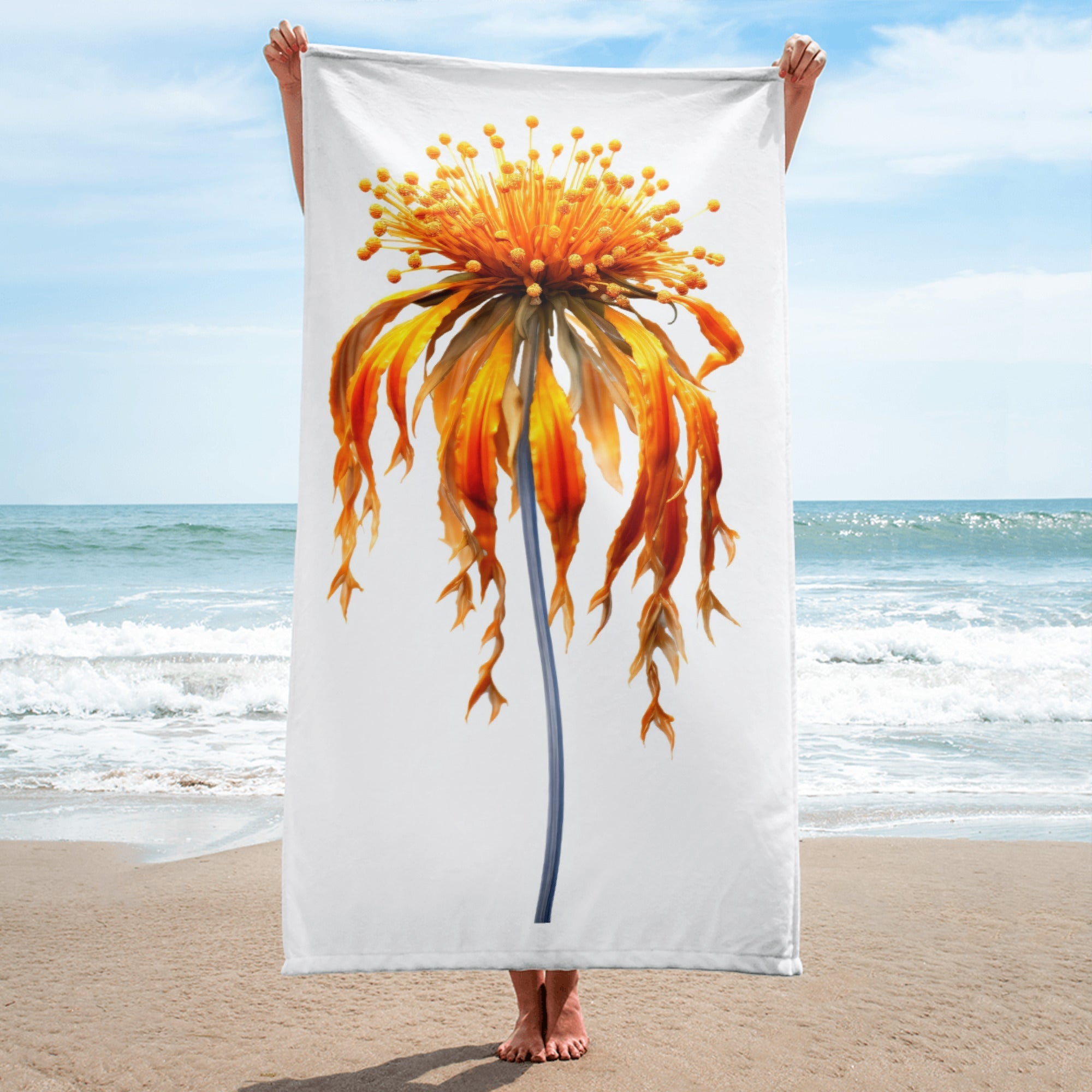 Crown Imperial Flower Beach Towel by Visual Verse - Image 1
