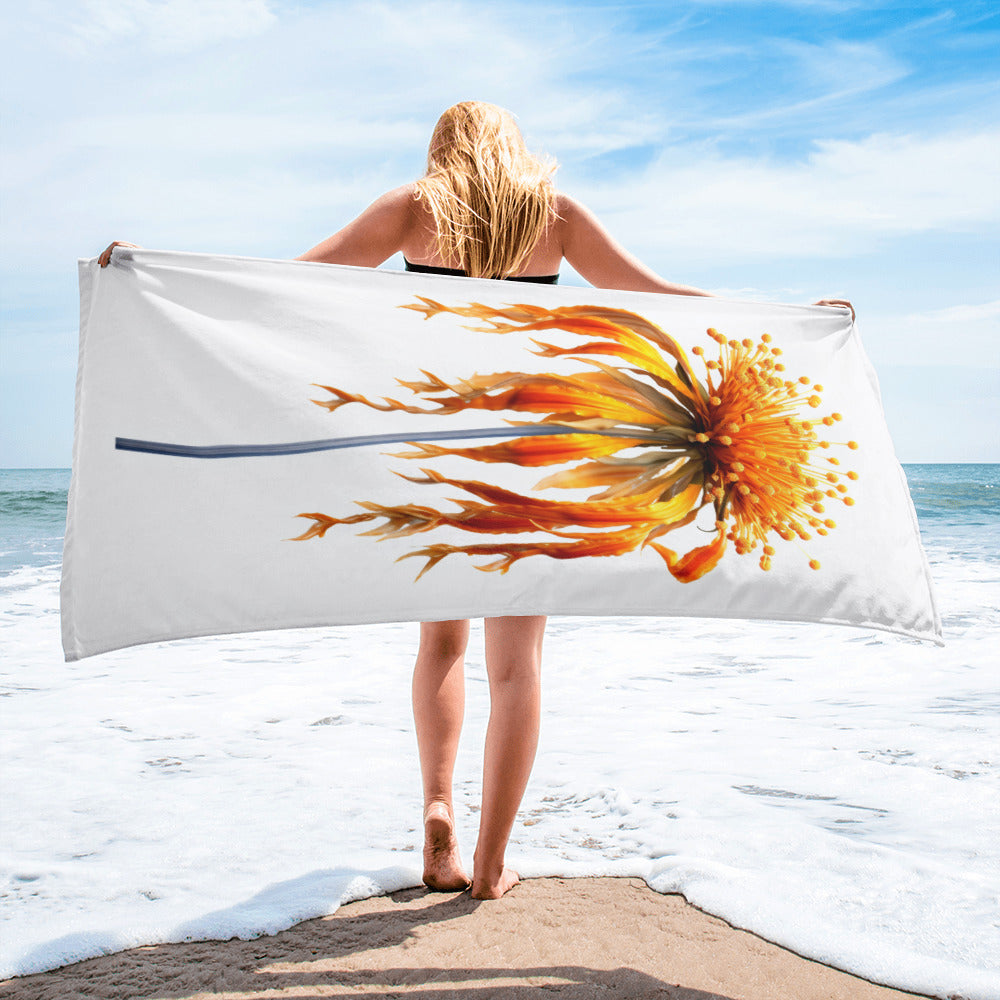 Crown Imperial Flower Beach Towel by Visual Verse - Image 2