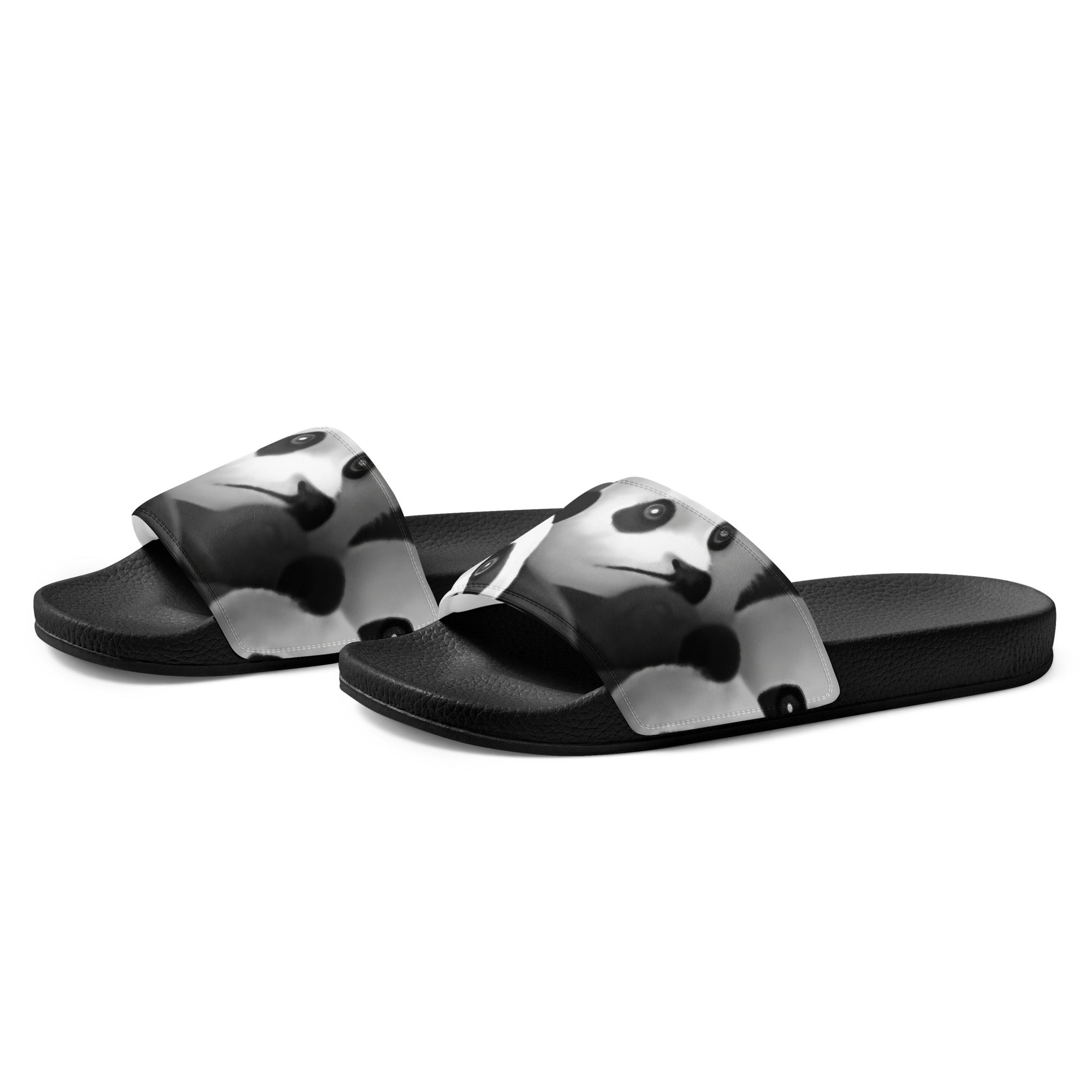 Cute & Playful Panda Faces Women's Slides by Visual Verse - Image 3