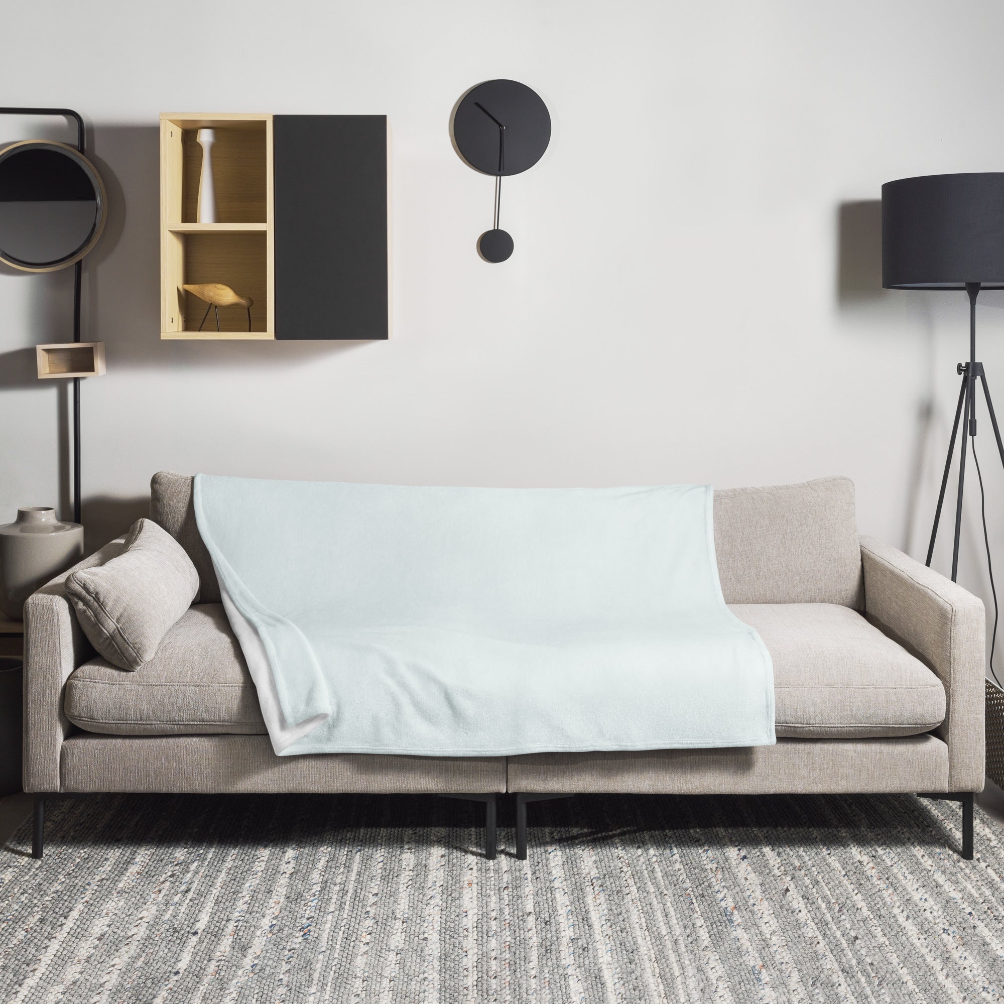 Cyanish White Color Blanket by Visual Verse - Image 1