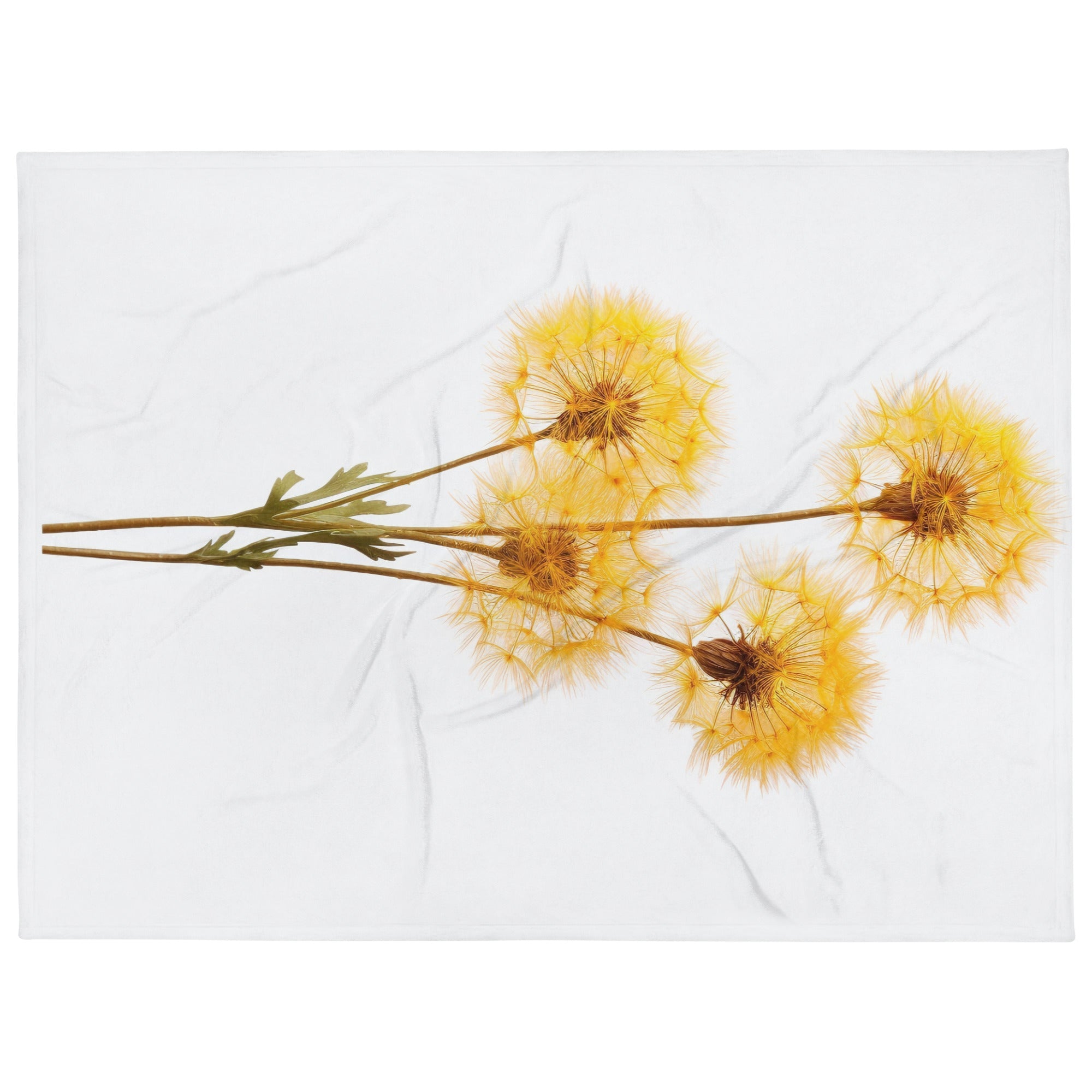 Dandelion Clocks Flower Blanket by Visual Verse - Image 1