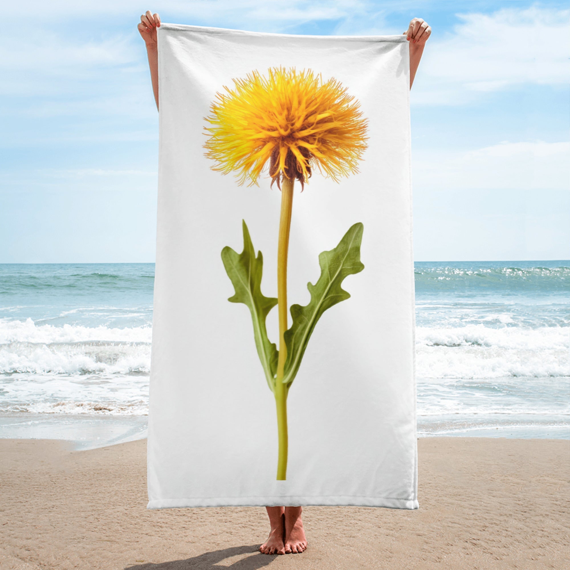 Dandelion Flower Beach Towel by Visual Verse - Image 1