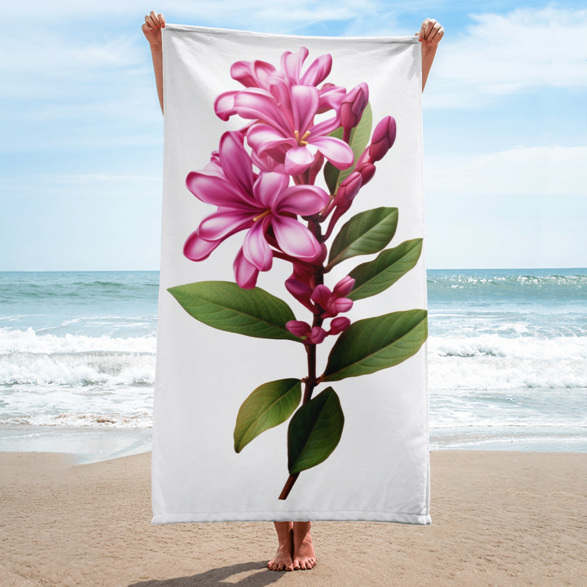 Daphne Flower Beach Towel by Visual Verse - Image 1