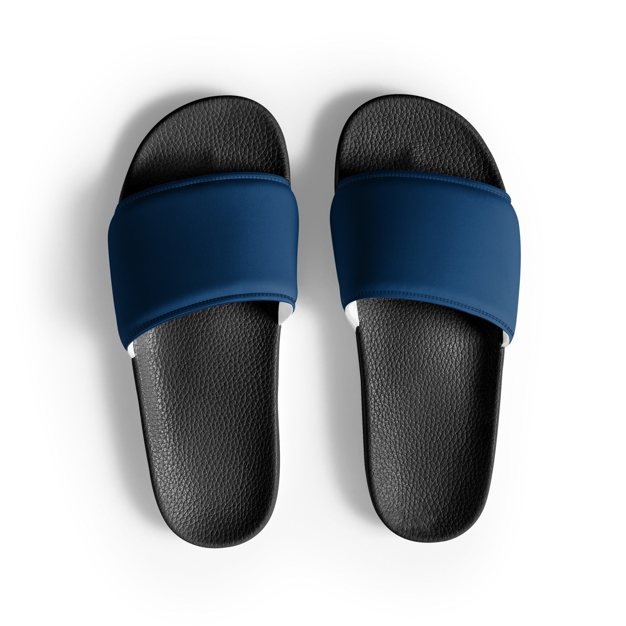 Dark Midnight Color Men's Slides by Visual Verse - Image 1