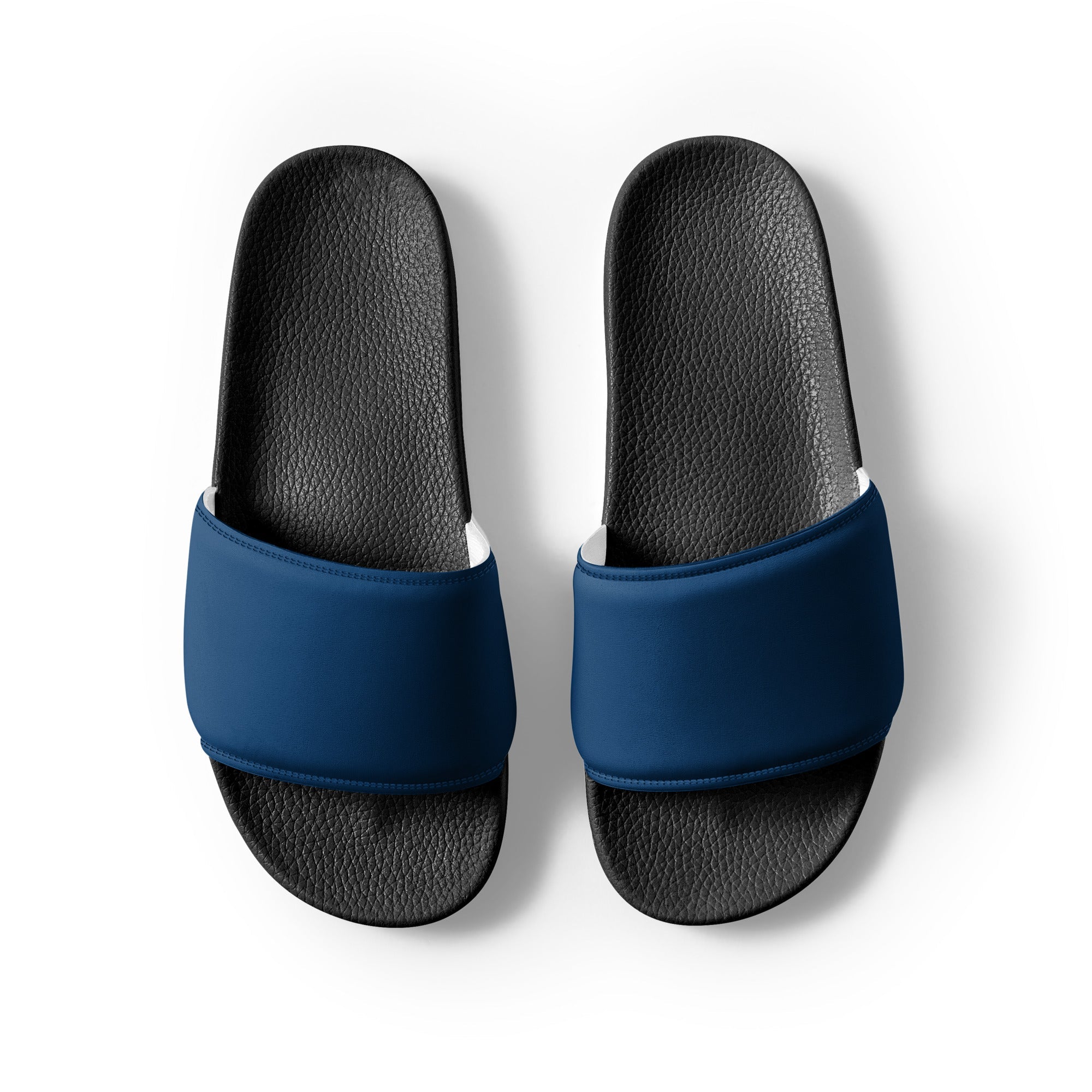 Dark Midnight Color Men's Slides by Visual Verse - Image 2