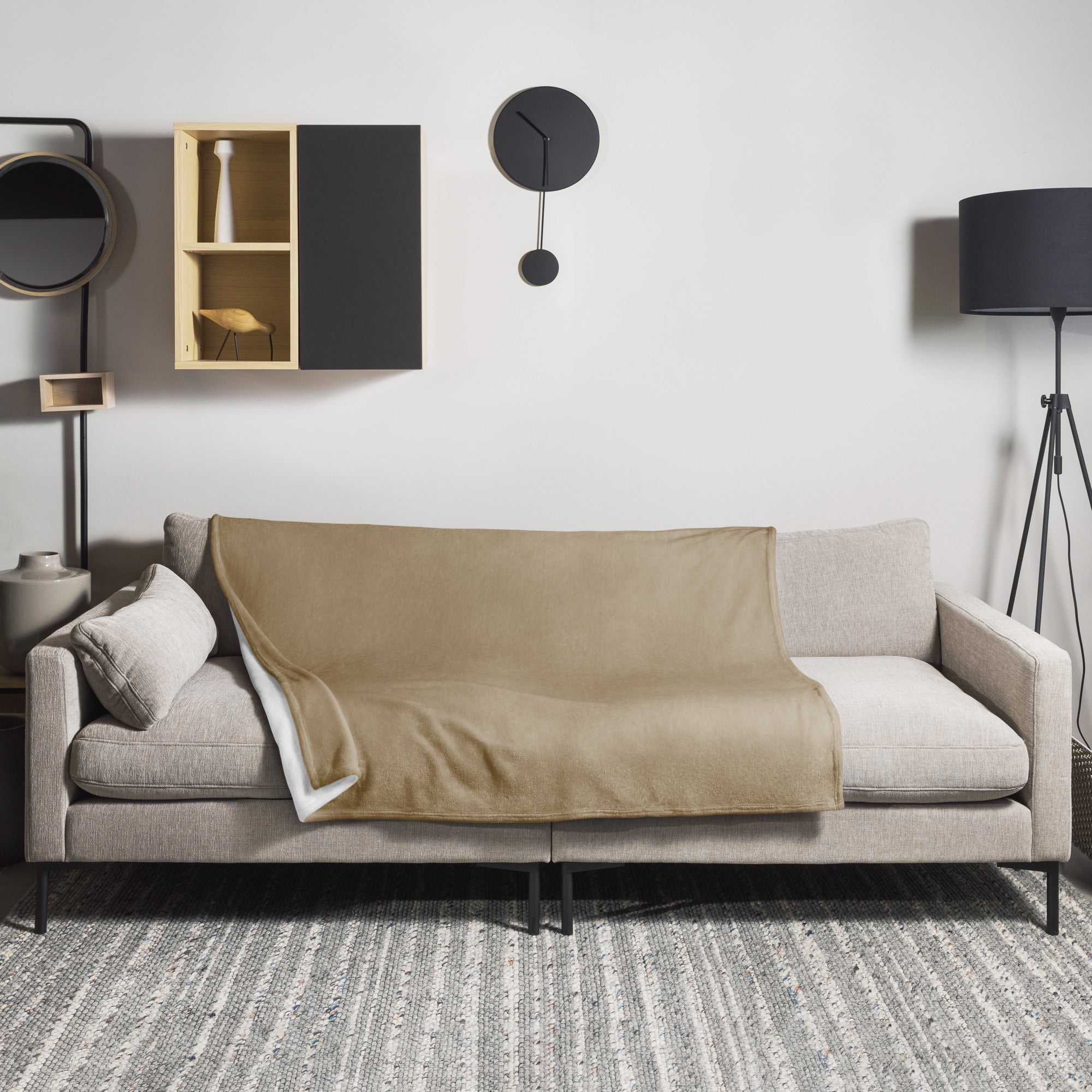 Desert Gray Color Blanket by Visual Verse - Image 1