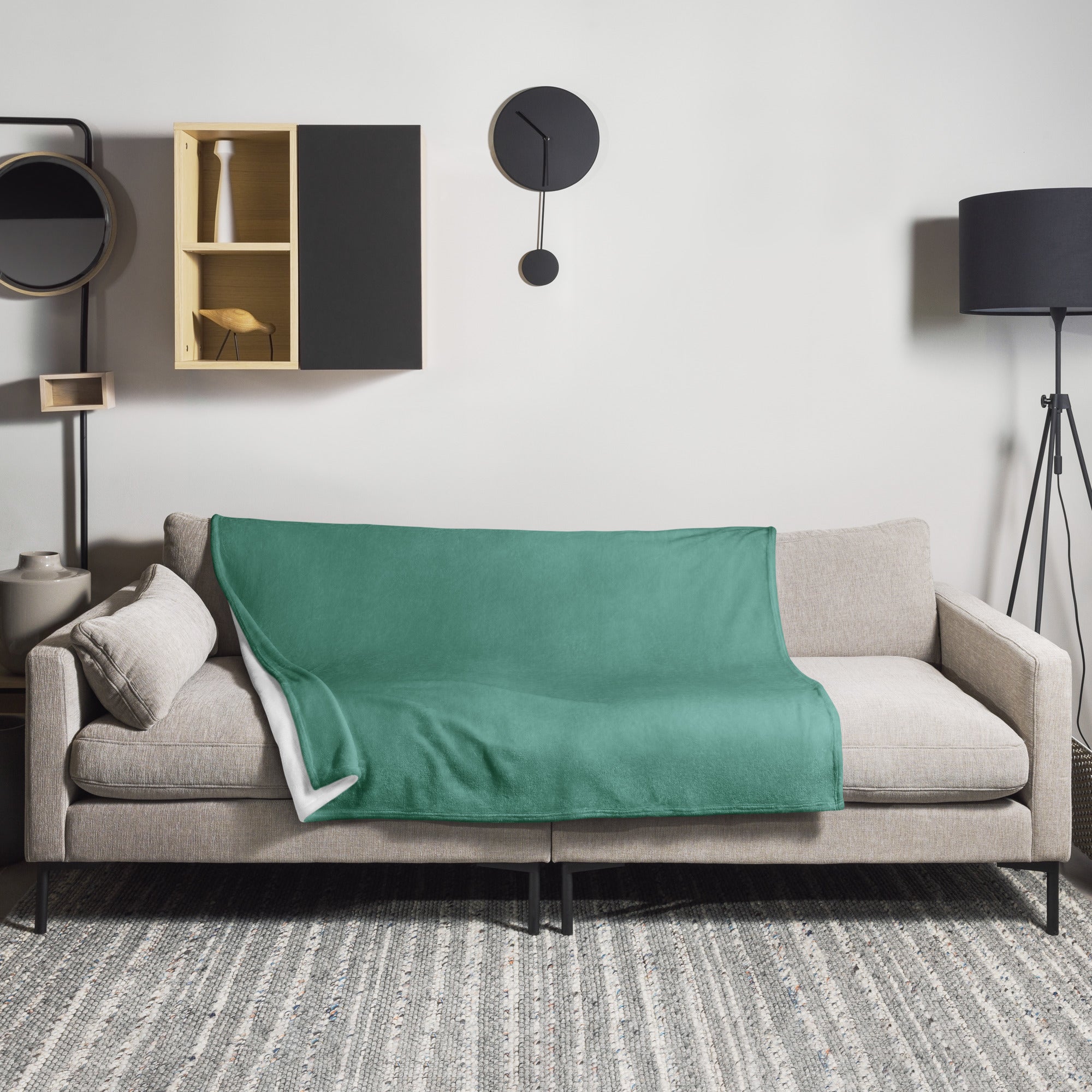 Dull Teal Color Blanket by Visual Verse - Image 1