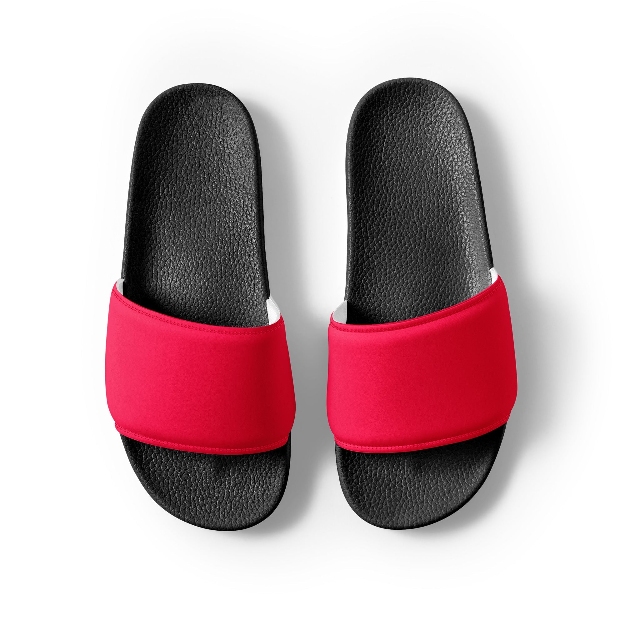 Electric Crimson Color Women's Slides by Visual Verse - Image 2