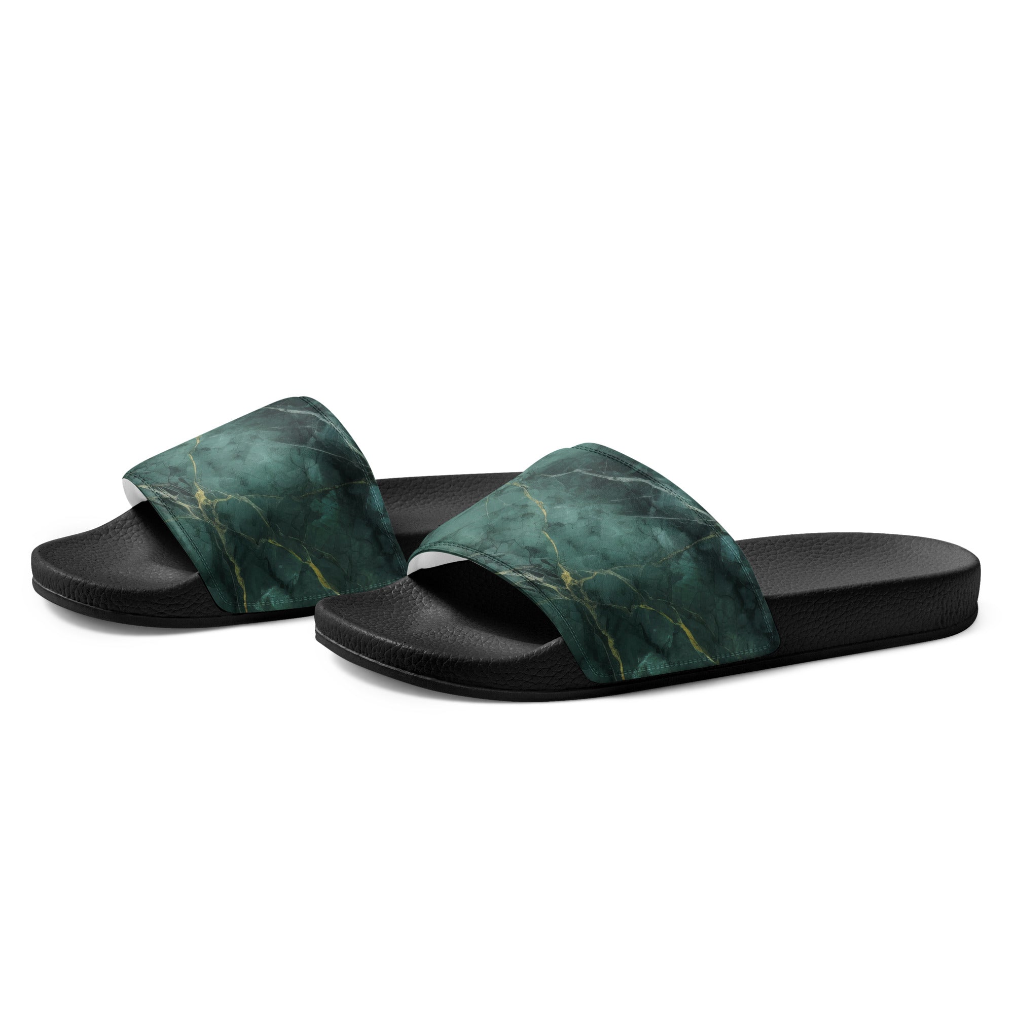 Emerald Green Granite Men's Slides by Visual Verse - Image 3