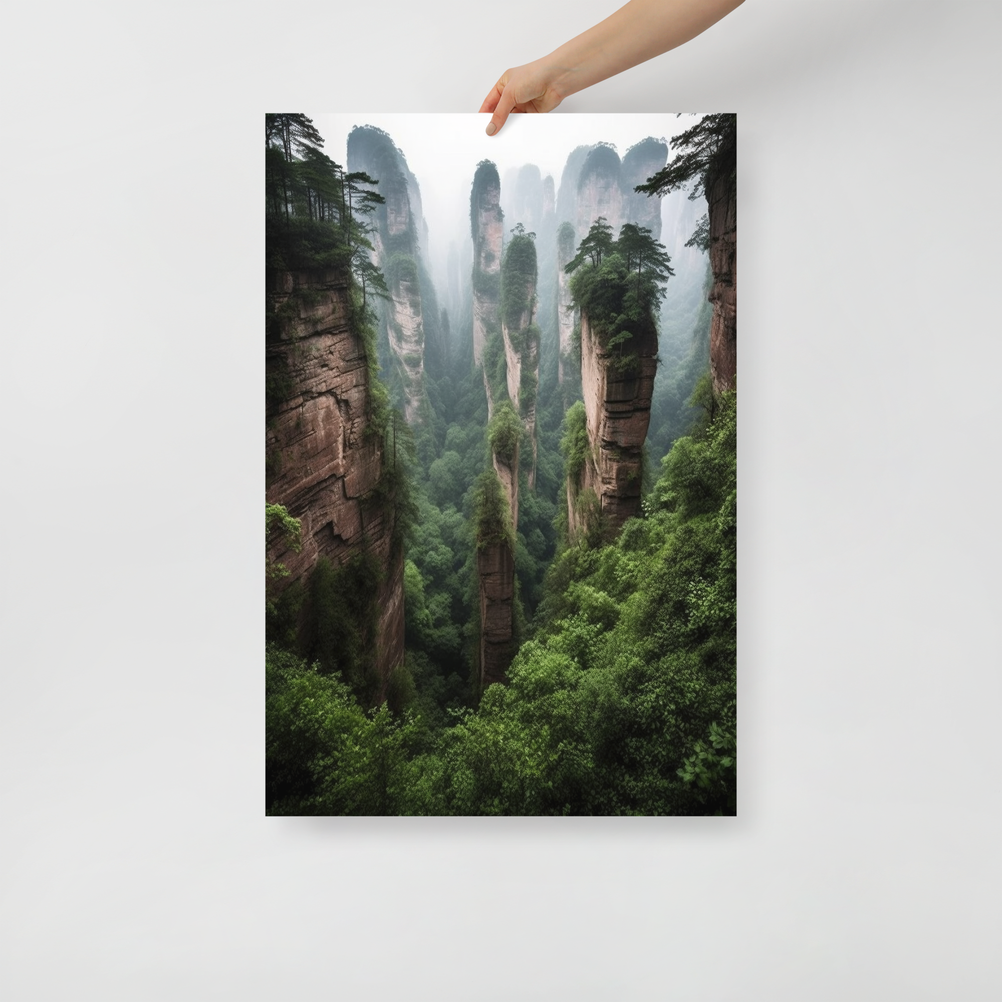 Enchanted Canopy - China's National Forest Park Landscape Art Poster by Visual Verse - Image 1