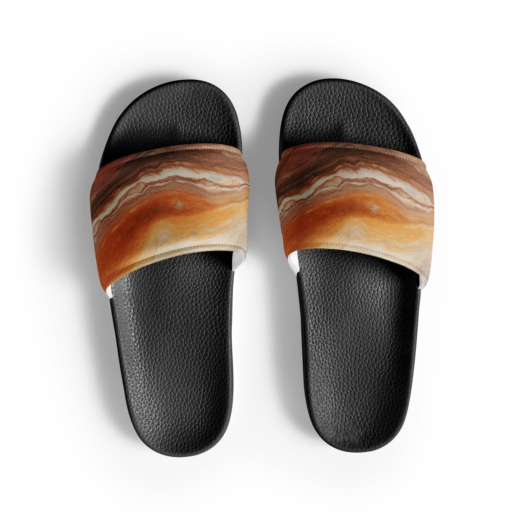Fantasy Brown Granite Men's Slides by Visual Verse - Image 1