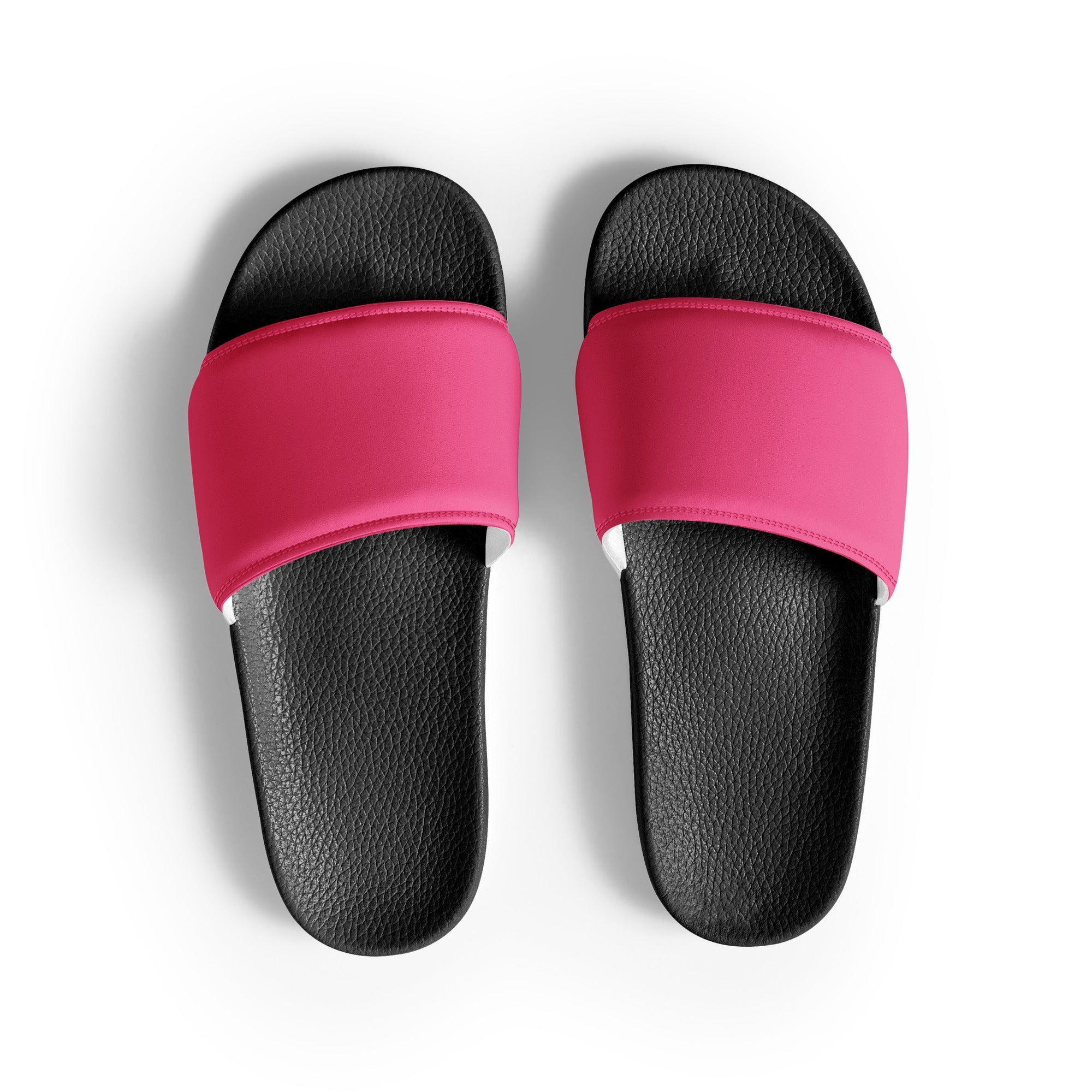 French Pink Color Men's Slides by Visual Verse - Image 1