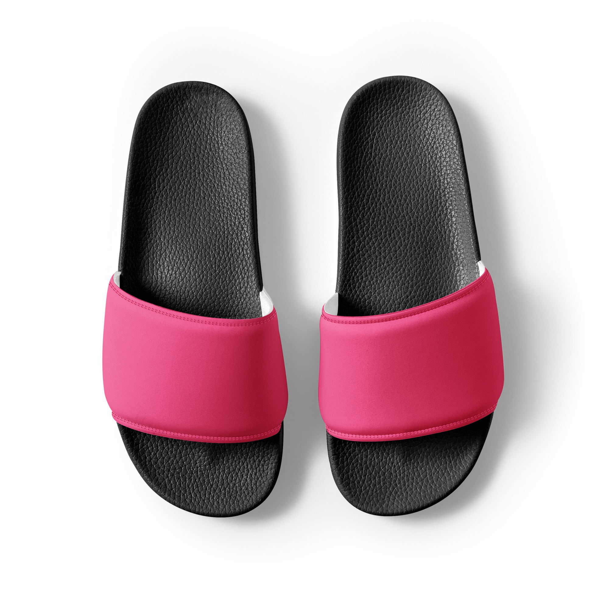 French Pink Color Men's Slides by Visual Verse - Image 2