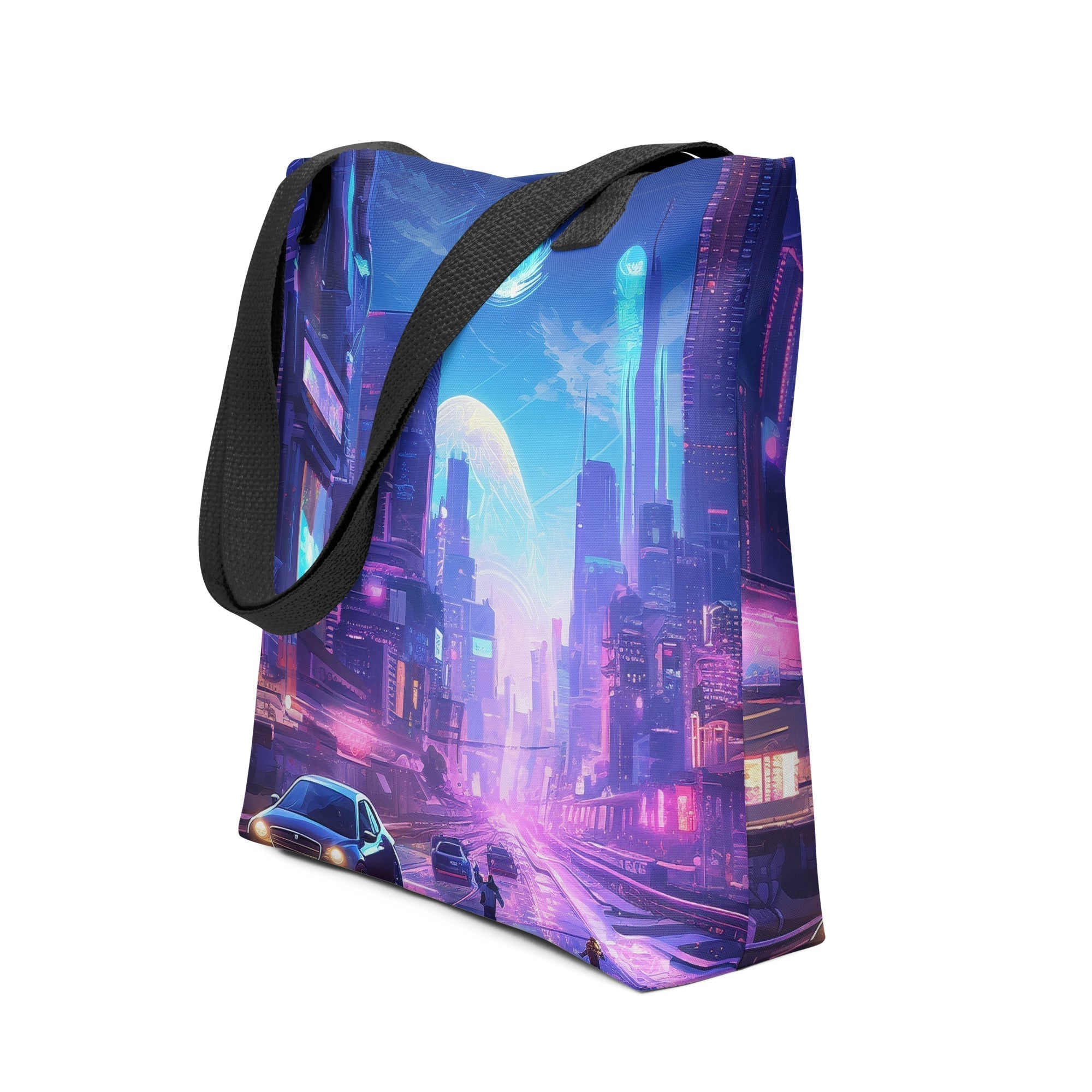 Futuristic Cityscape Tote Bag by Visual Verse - Image 1