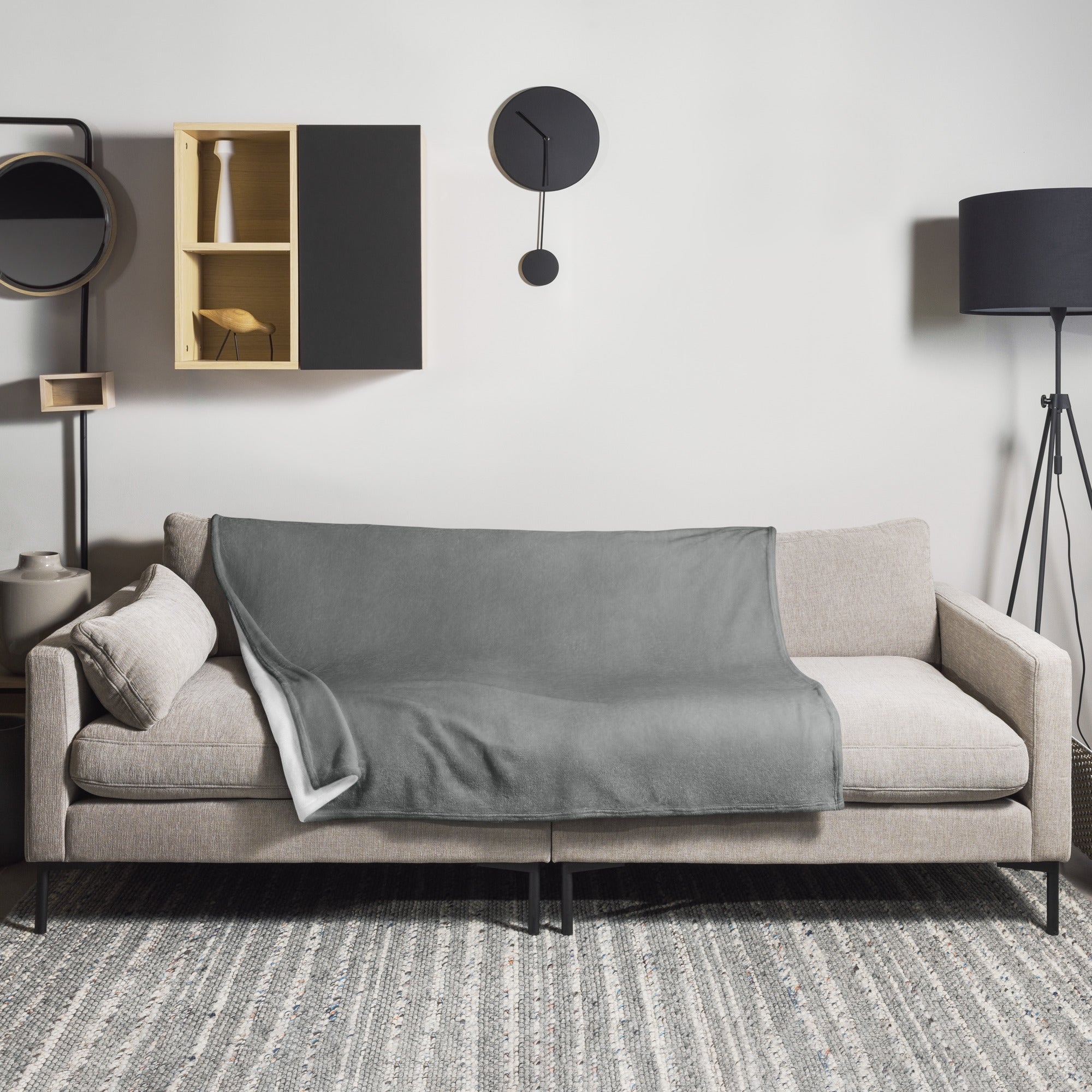 Gannet Gray Color Blanket by Visual Verse - Image 1