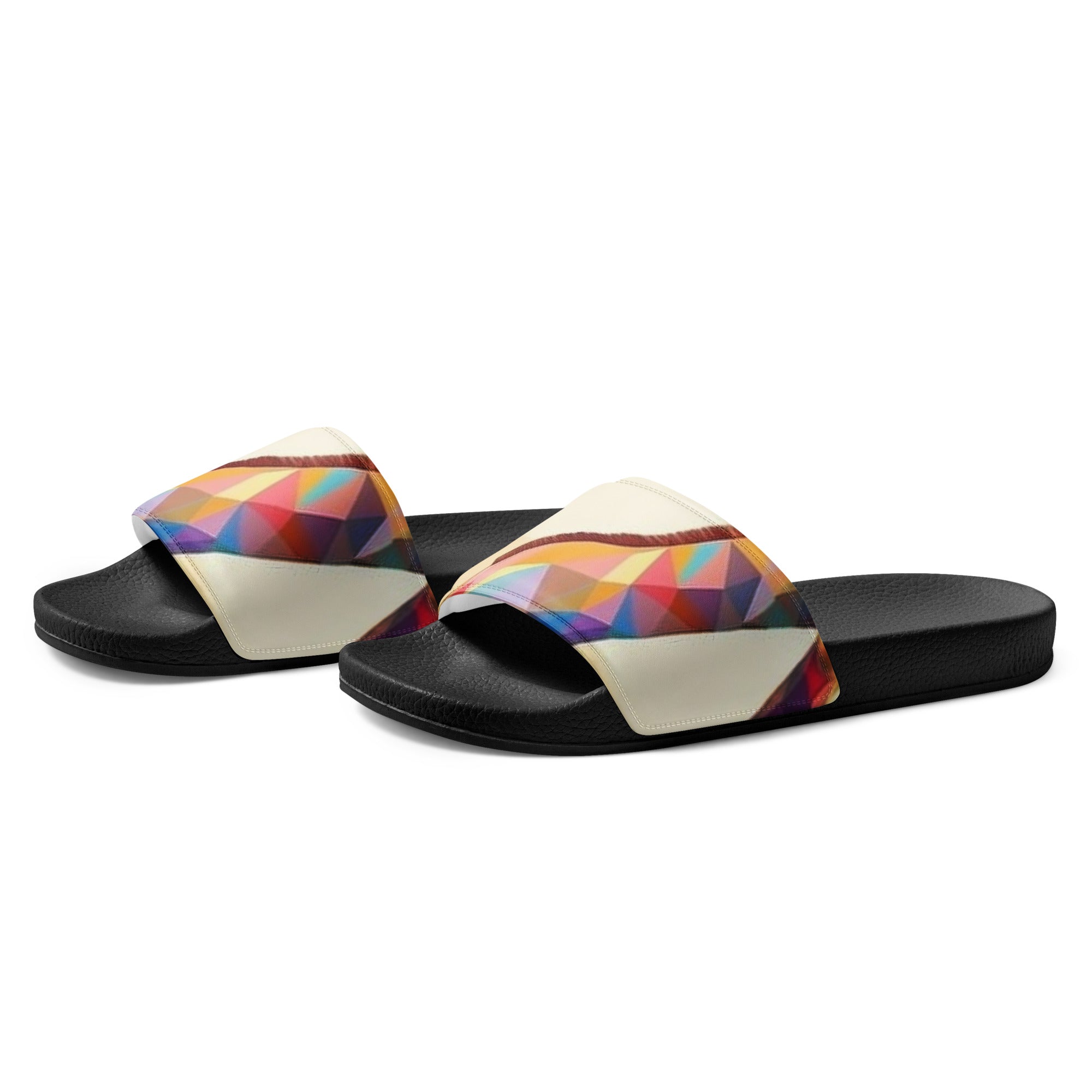 Geometric Giraffe Neck Women's Slides by Visual Verse - Image 3