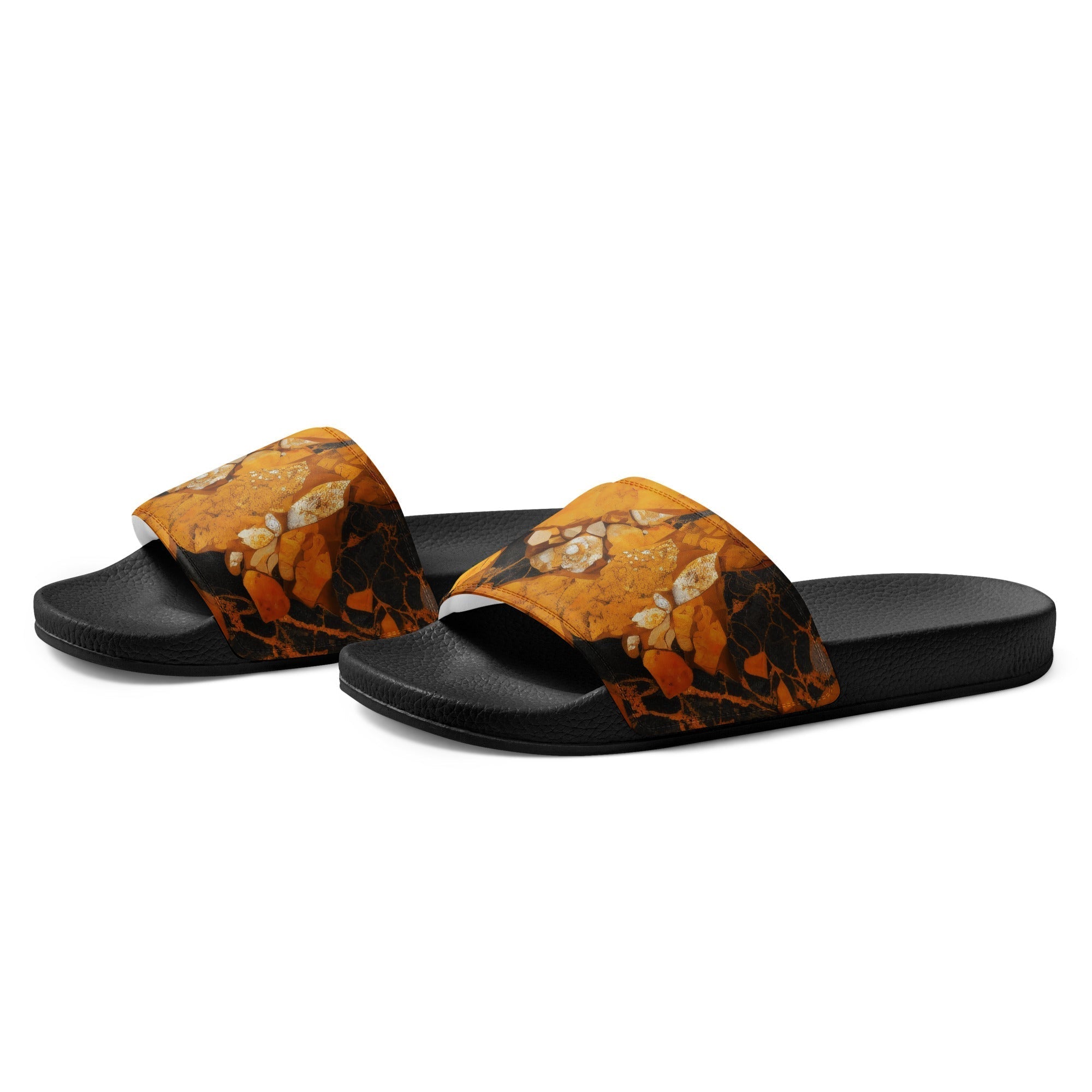 Golden Blossom Men's Slides by Visual Verse - Image 3