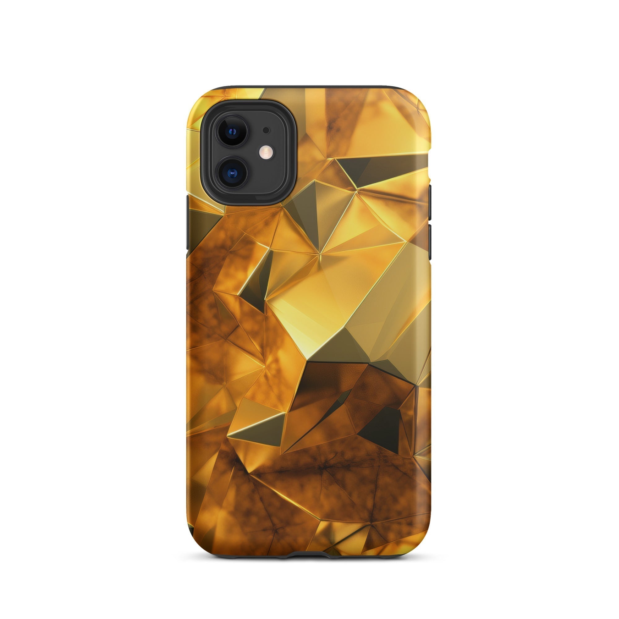 Golden Brushstrokes iPhone Case by Visual Verse - Image 1