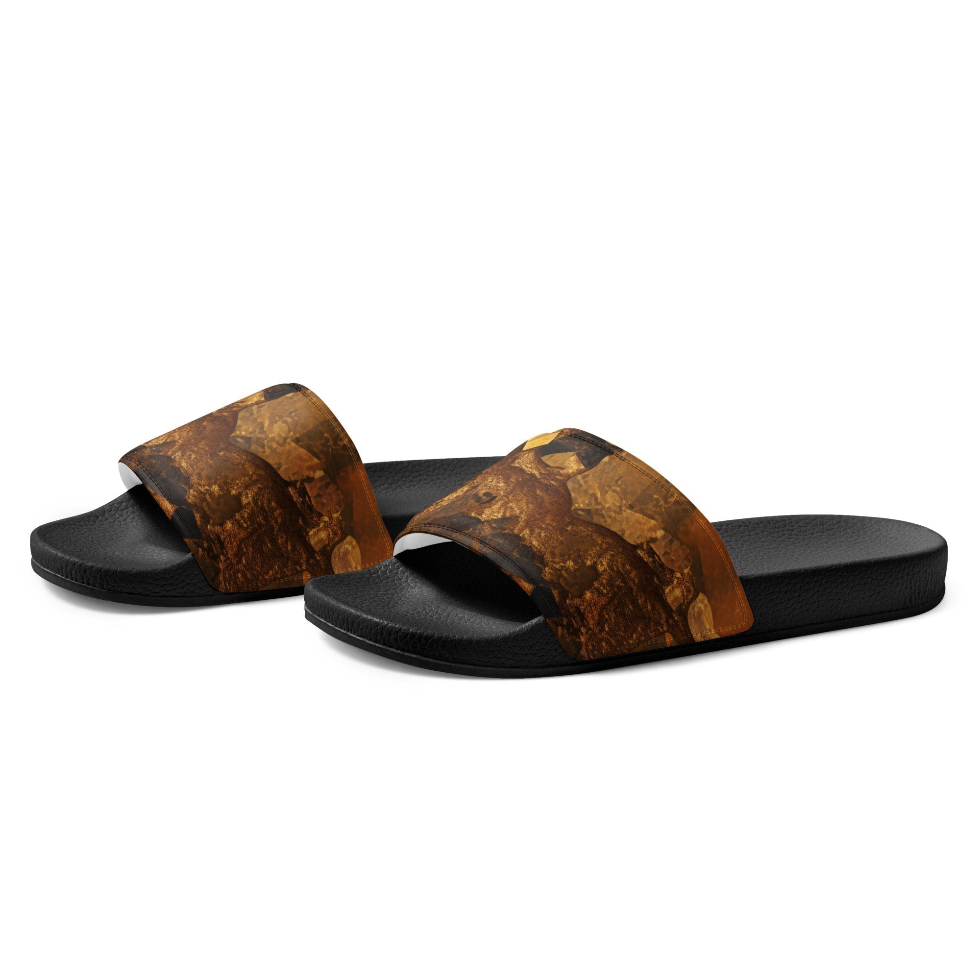 Golden Crystal Men's Slides by Visual Verse - Image 3