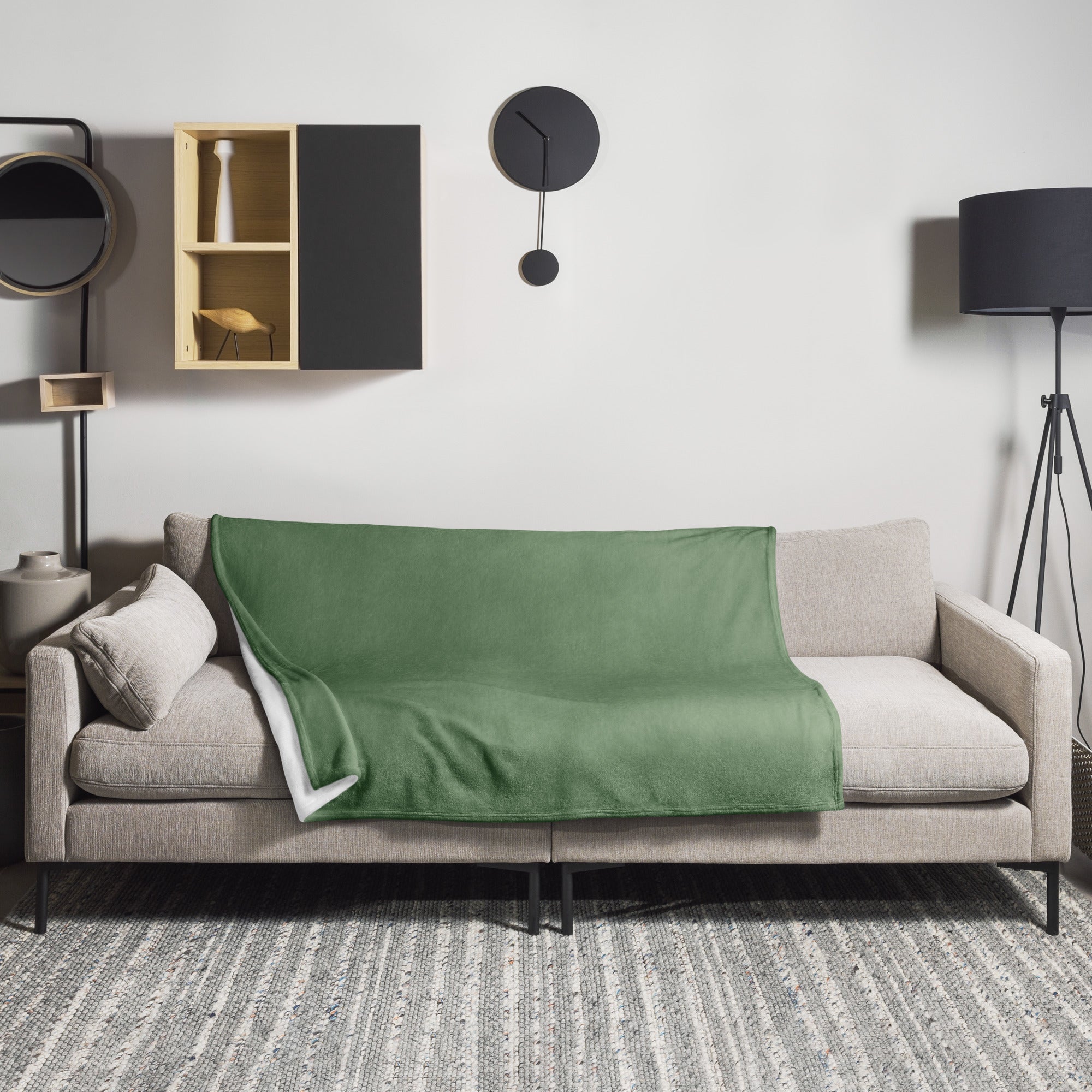 Green Gray Color Blanket by Visual Verse - Image 1
