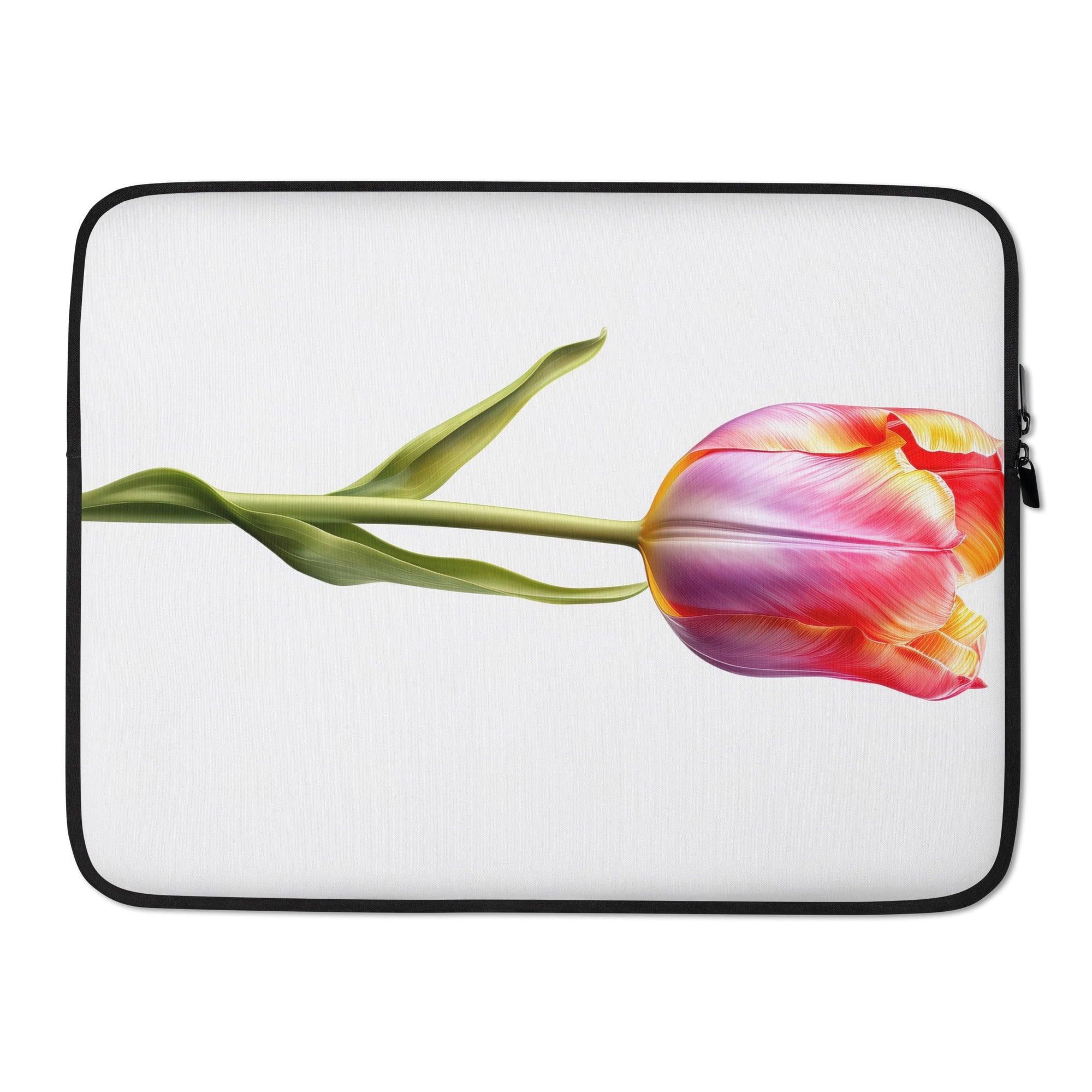 Growing Tulip Flower Laptop Sleeve by Visual Verse - Image 1