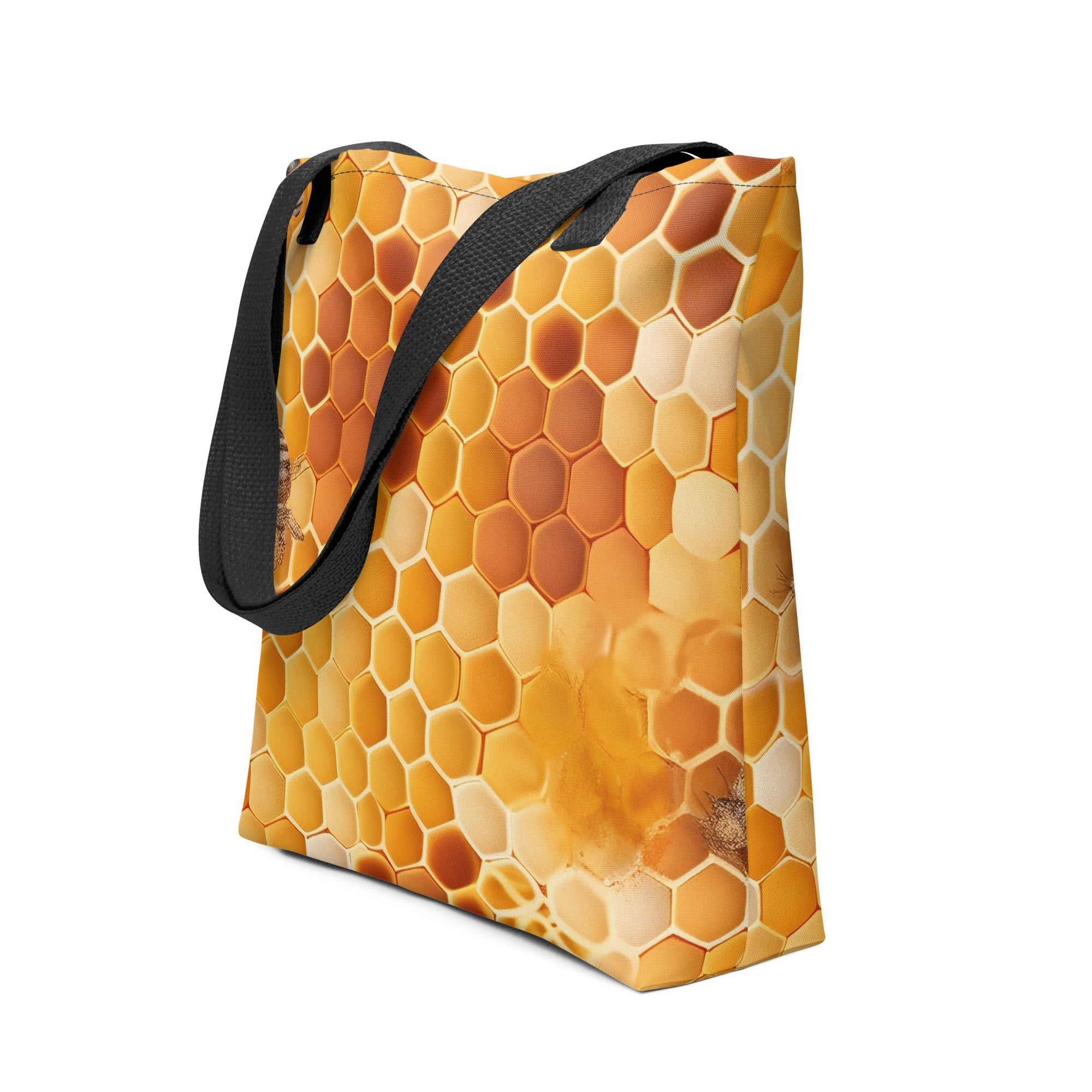 Hexagonal Honeybee Hives Tote Bag by Visual Verse - Image 1