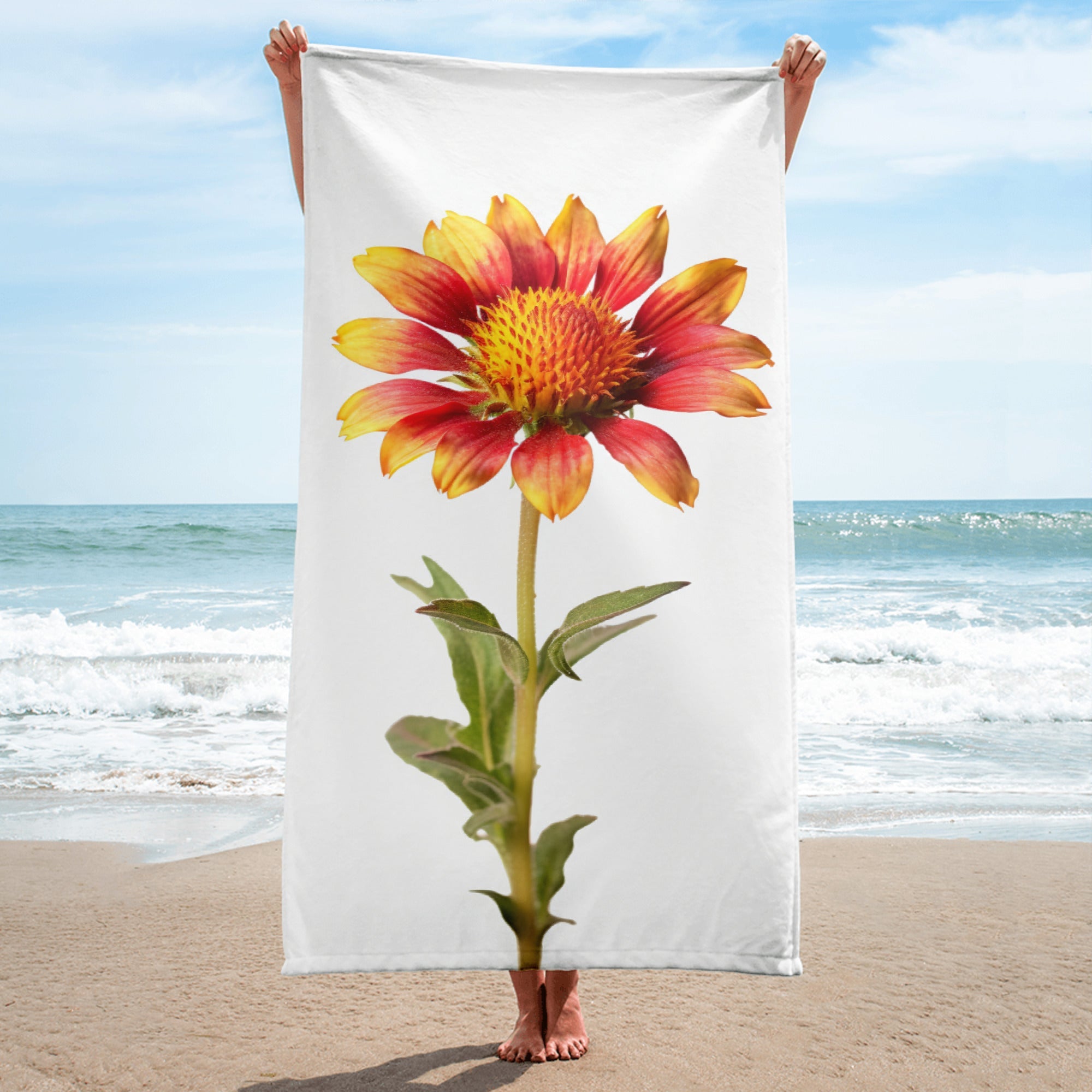 Indian Beach Towel Flower Beach Towel by Visual Verse - Image 1