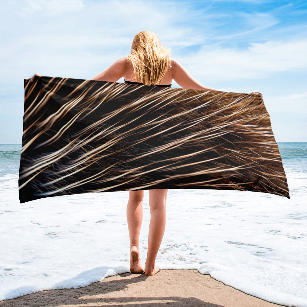 Intricate Beaver Fur Beach Towel by Visual Verse - Image 2