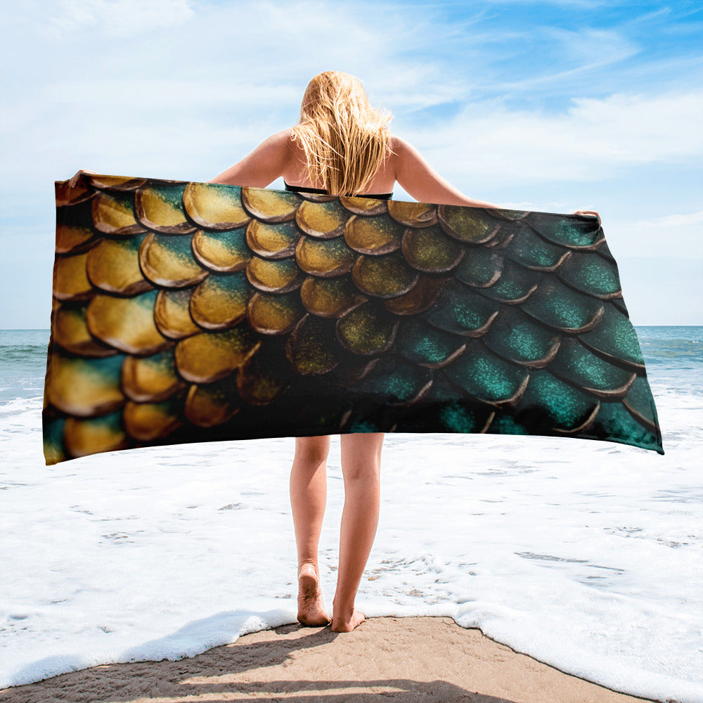 Intricate Snake Scale Beach Towel by Visual Verse - Image 2