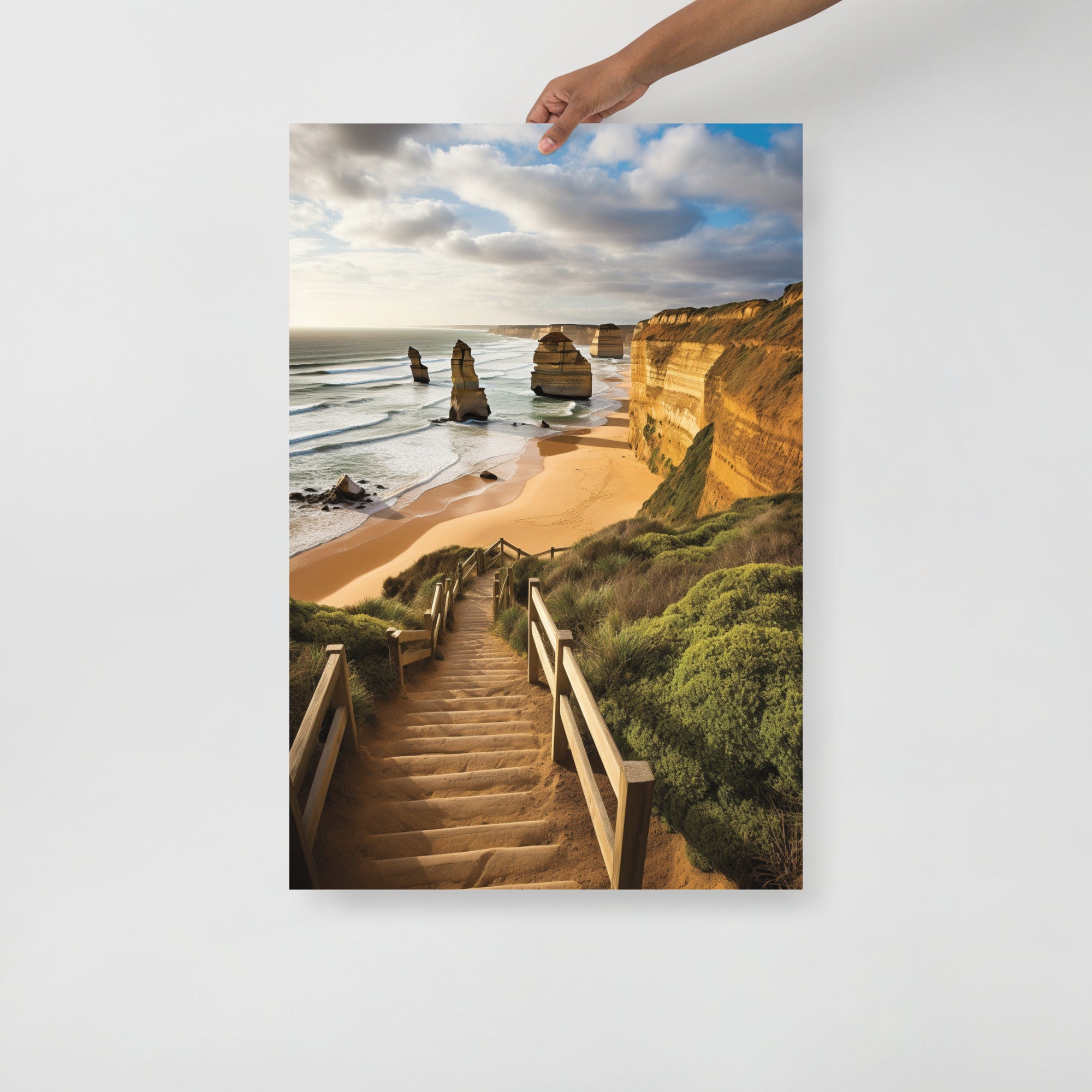 Journey to the Rhythmic Tides Ocean Trail Art Poster by Visual Verse - Image 1