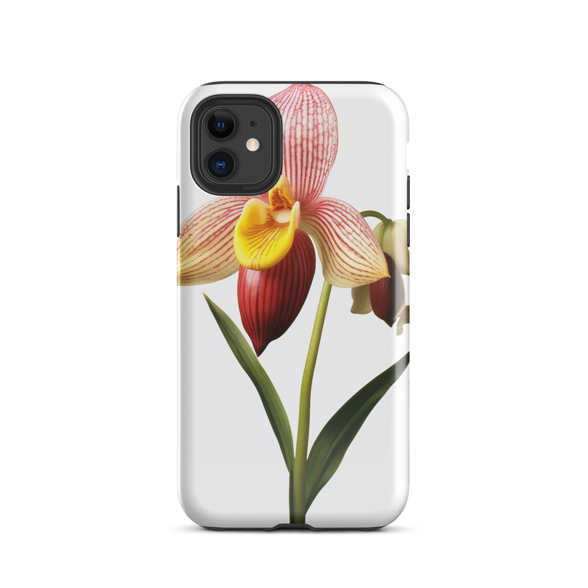 Ladys Slipper Orchid Flower iPhone Case by Visual Verse - Image 1