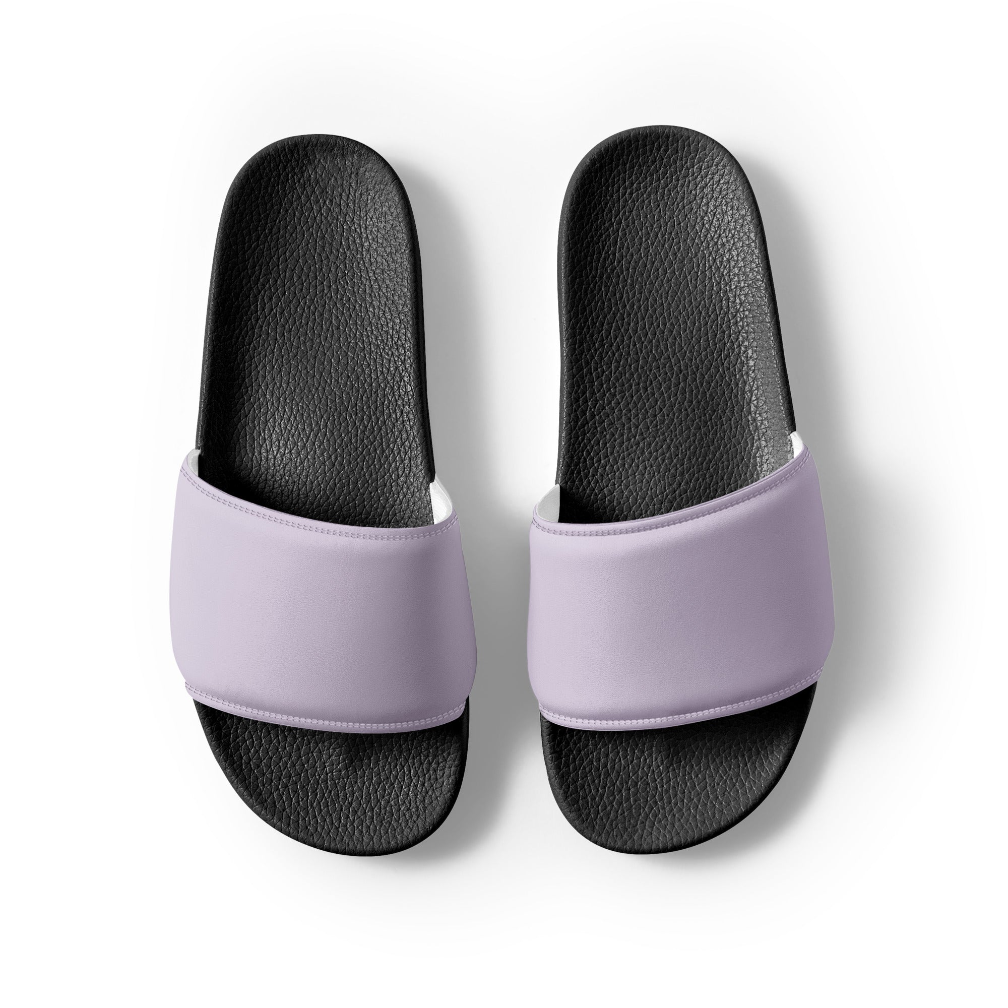 Languid Lavender Color Men's Slides by Visual Verse - Image 2
