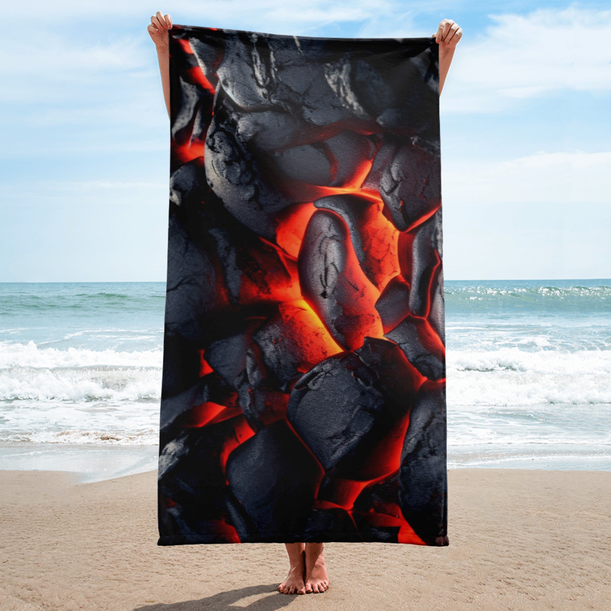 Lava Rock Beach Towel by Visual Verse - Image 1