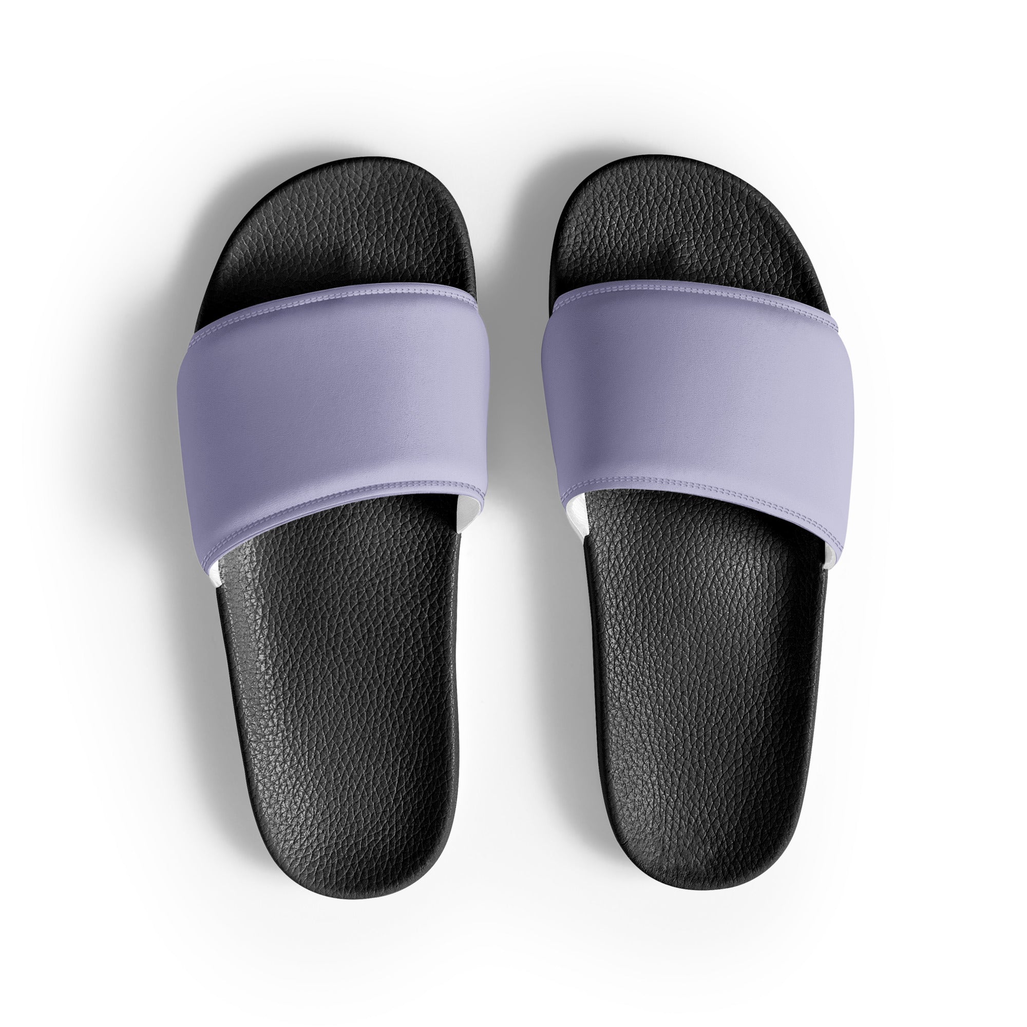 Lavender Gray Color Men's Slides by Visual Verse - Image 1