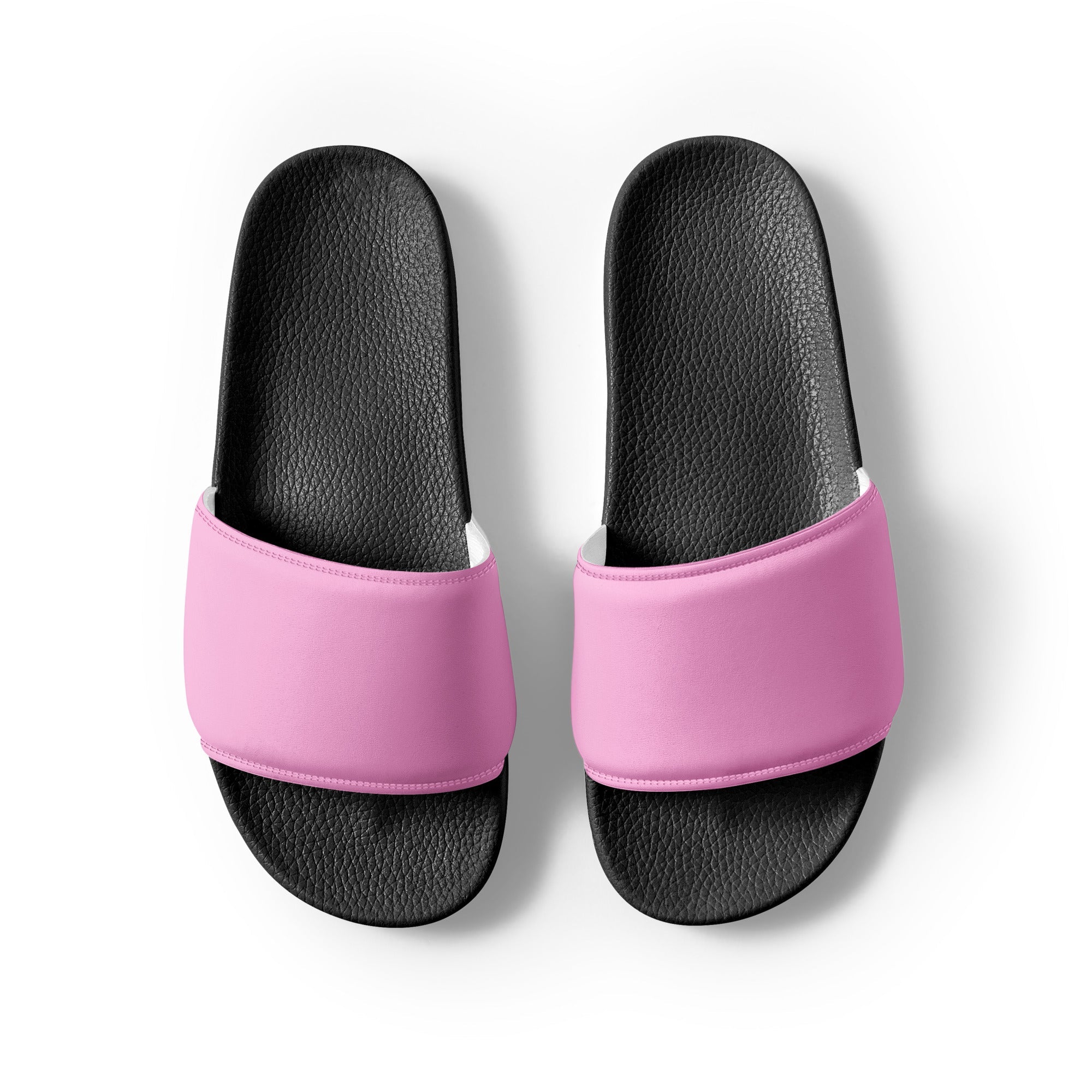 Light Hot Pink Color Men's Slides by Visual Verse - Image 2