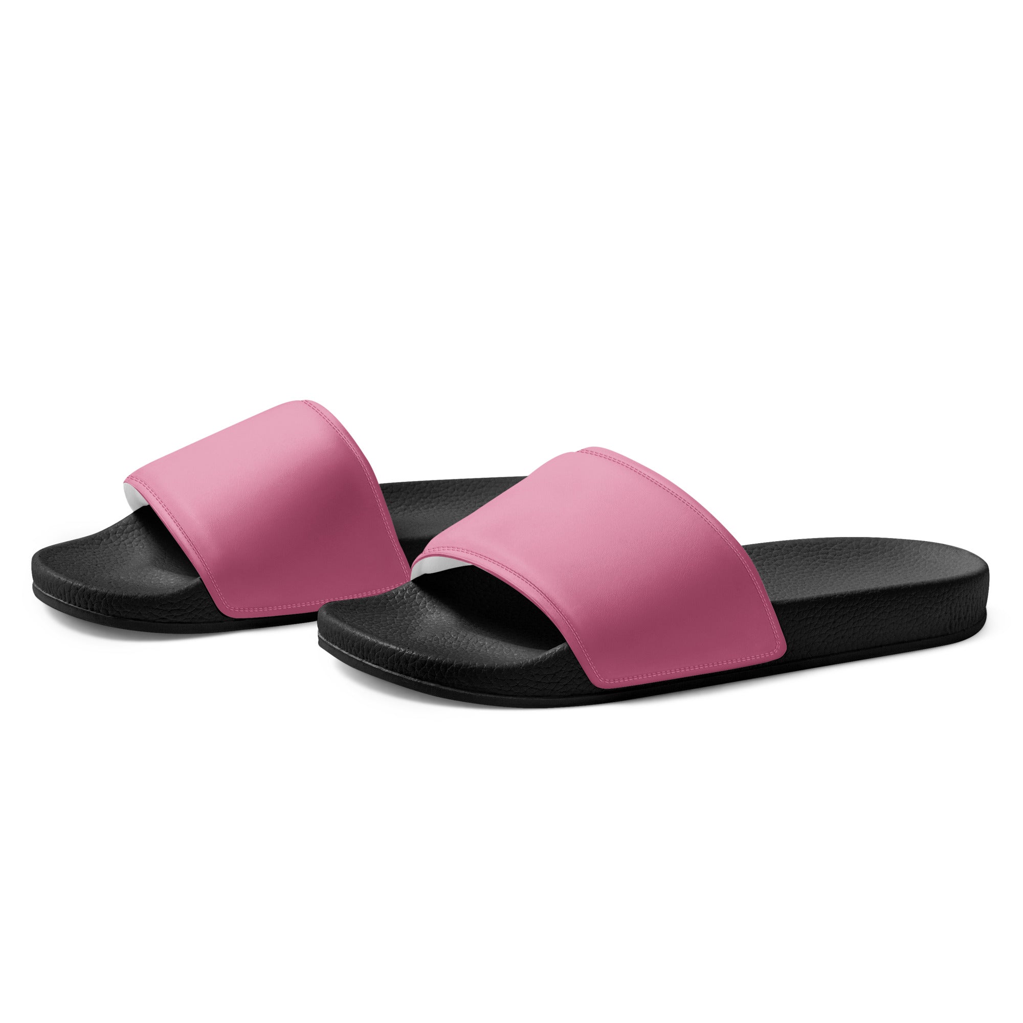 Light Thulian Pink Color Men's Slides by Visual Verse - Image 3