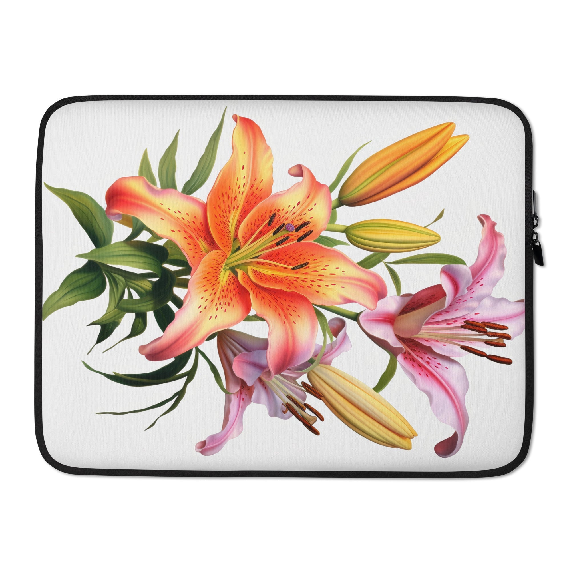 Lily Flower Laptop Sleeve by Visual Verse - Image 1
