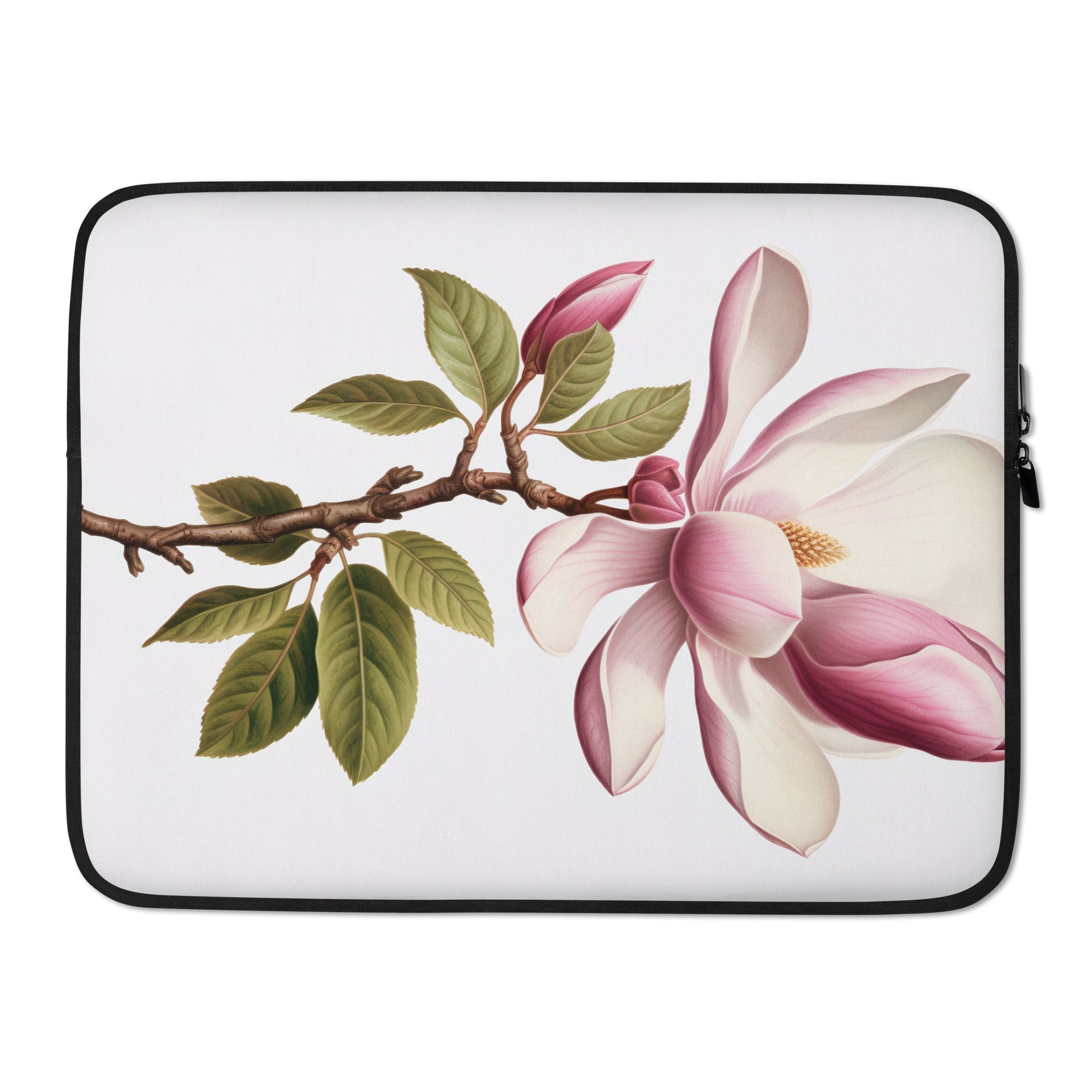 Magnolia Flower Laptop Sleeve by Visual Verse - Image 1