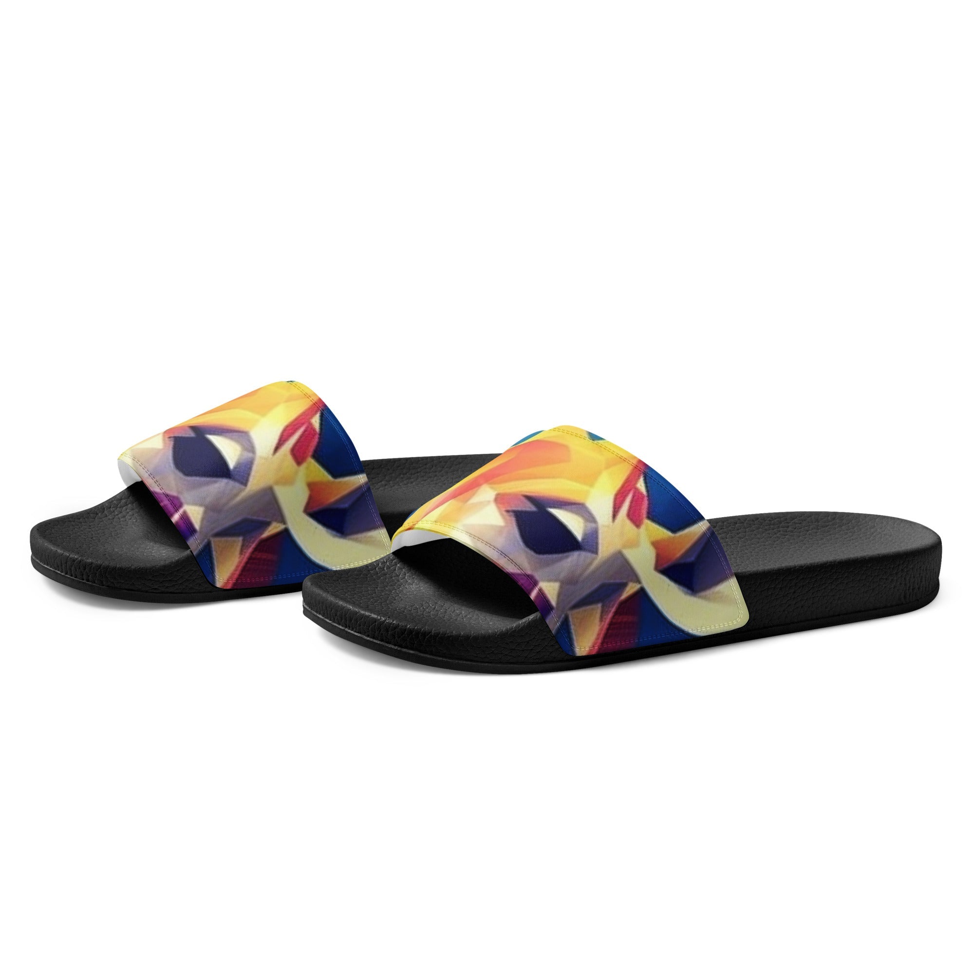Modern Geometric Giraffe Women's Slides by Visual Verse - Image 3