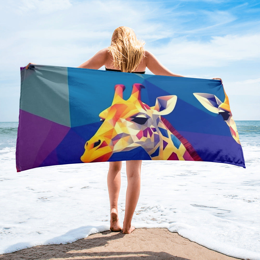 Modern Giraffe Beach Towel by Visual Verse - Image 2
