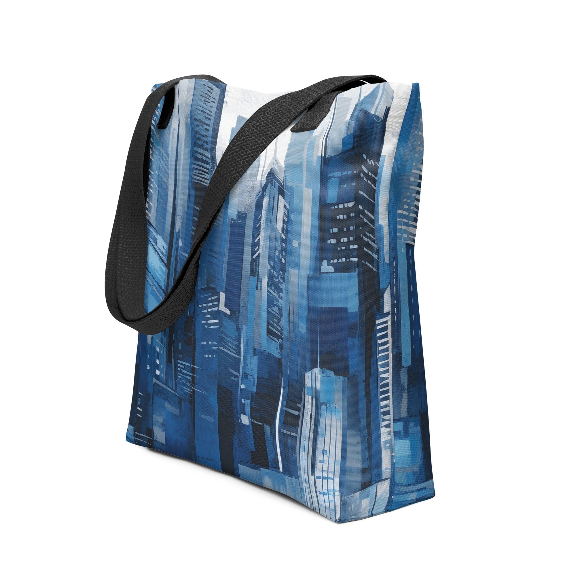 Monochromatic Cityscape Tote Bag by Visual Verse - Image 1
