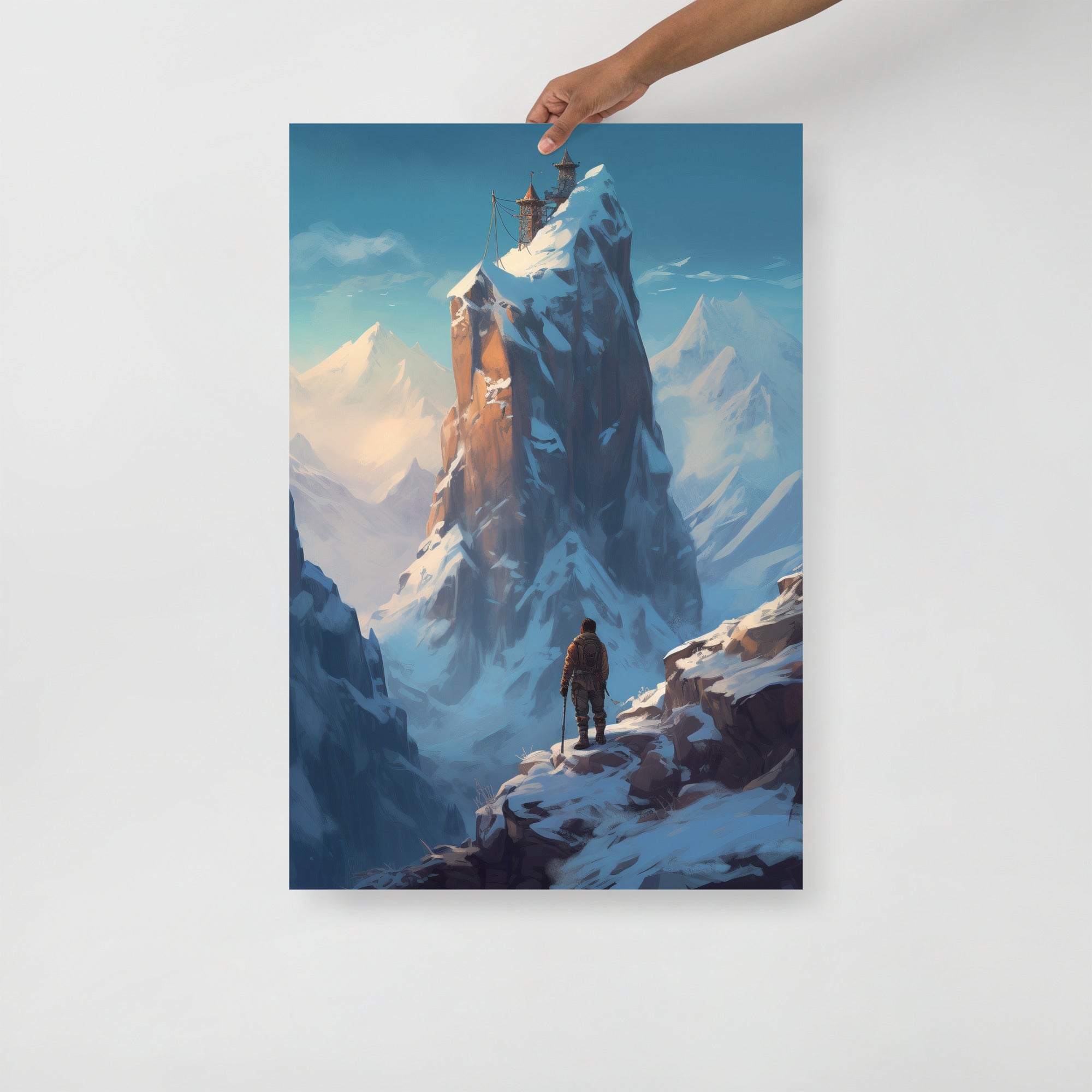 Mountain Peak Adventure Art Poster by Visual Verse - Image 1