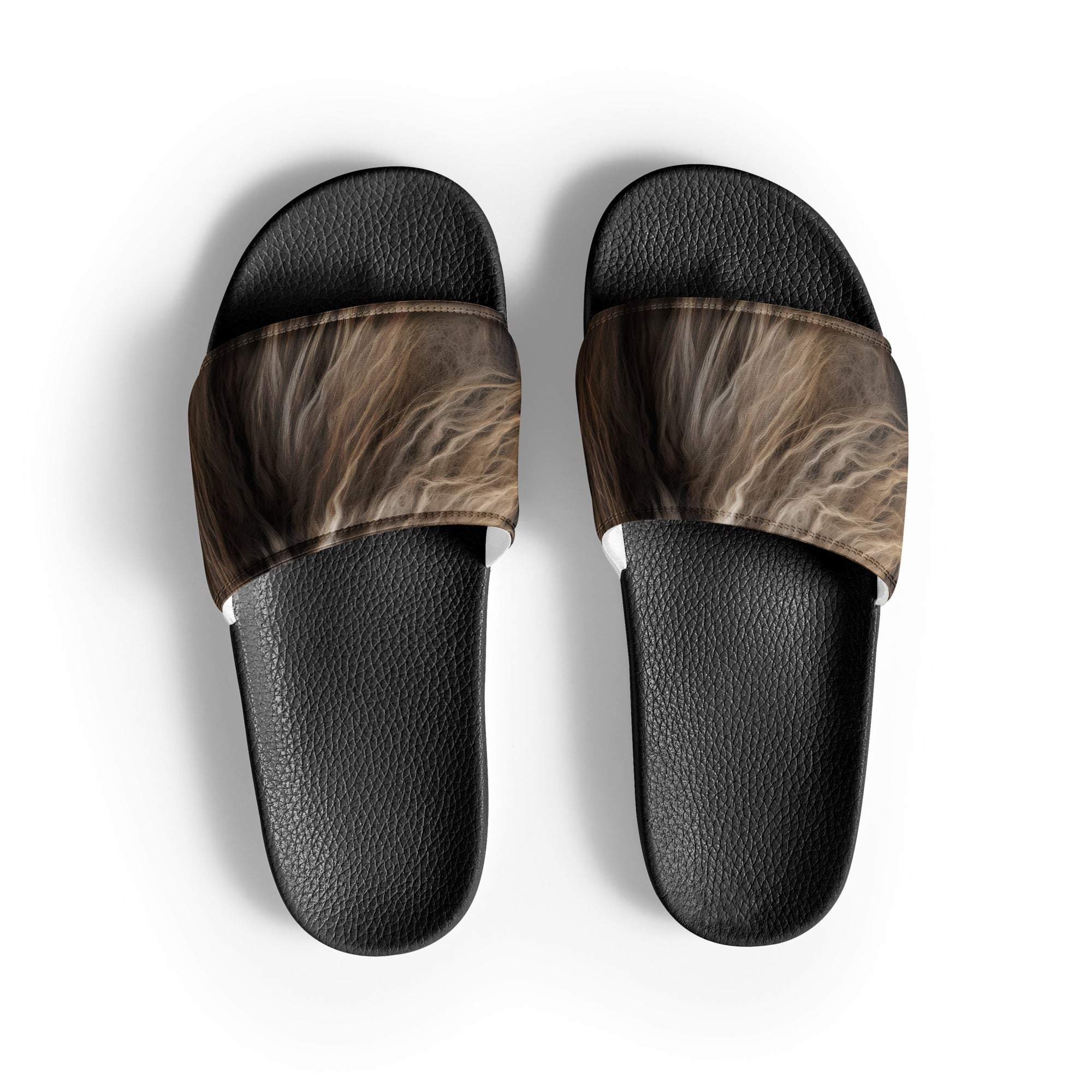 Muskox Fur Men's Slides by Visual Verse - Image 1