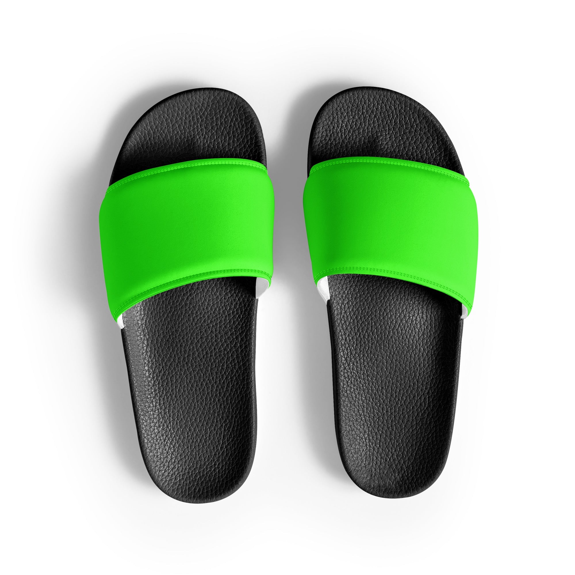 Neon Green Color Women's Slides by Visual Verse - Image 1