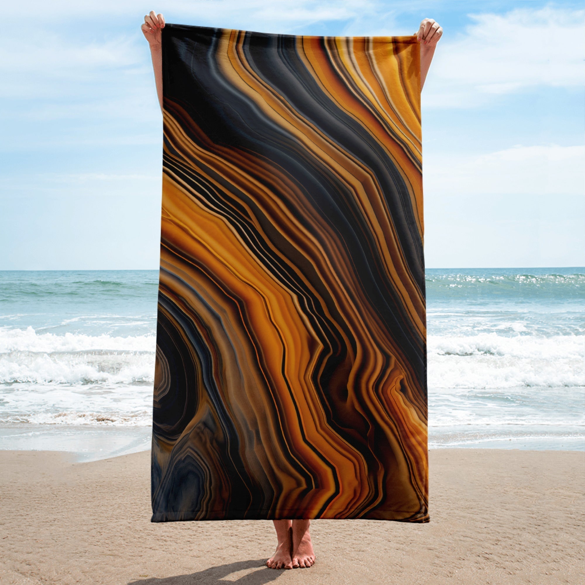Onyx Rock Beach Towel by Visual Verse - Image 1